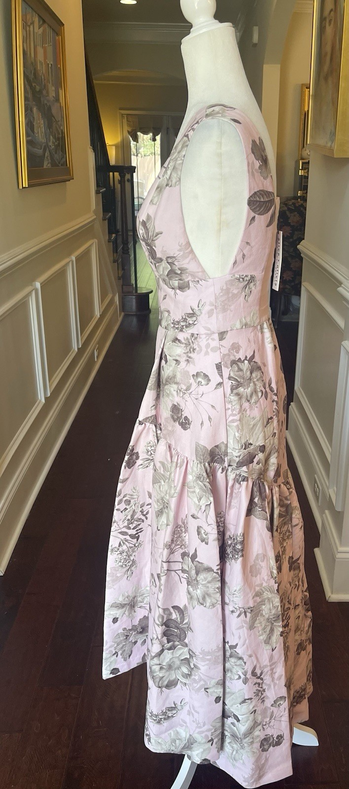 Alice + Olivia Lila Structured Midi Dress Meadow Pink Floral US 6 UK/AU 10 NWT