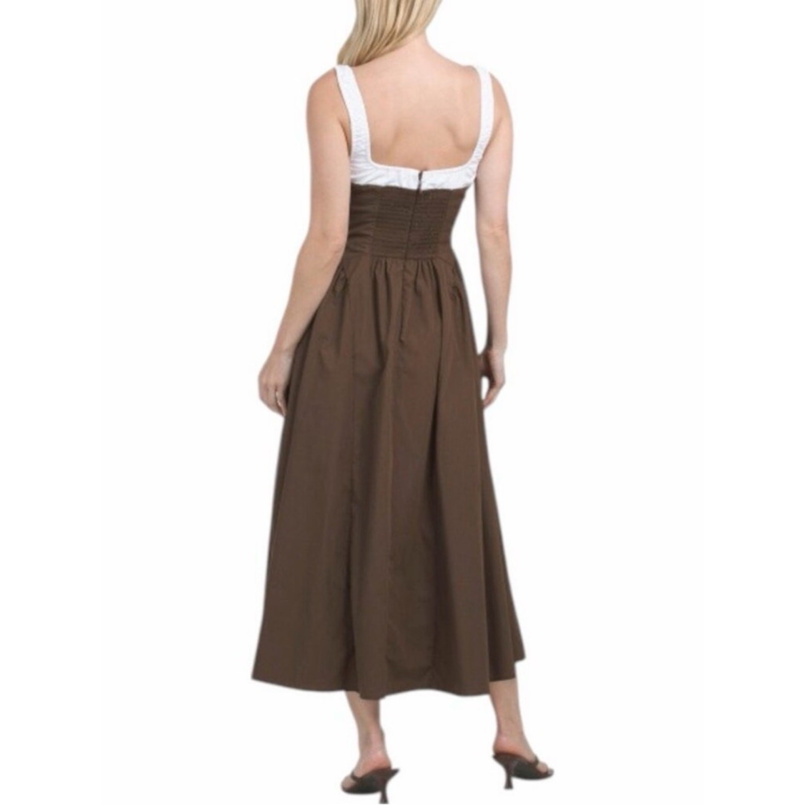 MOON RIVER by Anthropologie Two Tone Drop Waist Peakaboo Dress Size Medium