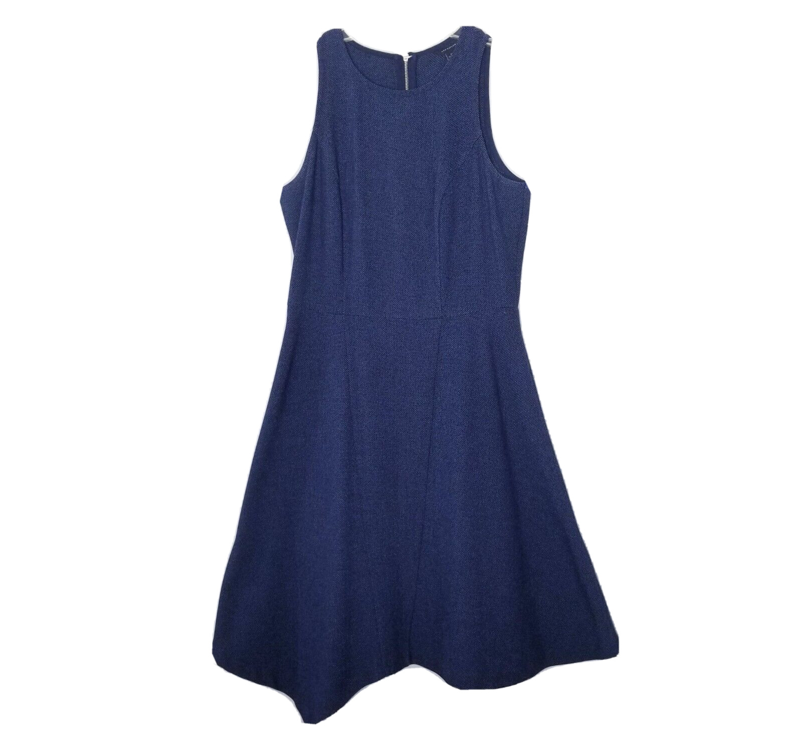 Ann Taylor Fit & Flare Dress Size 2 Blue Fit and Flare Asymmetric Cocktail Piqué