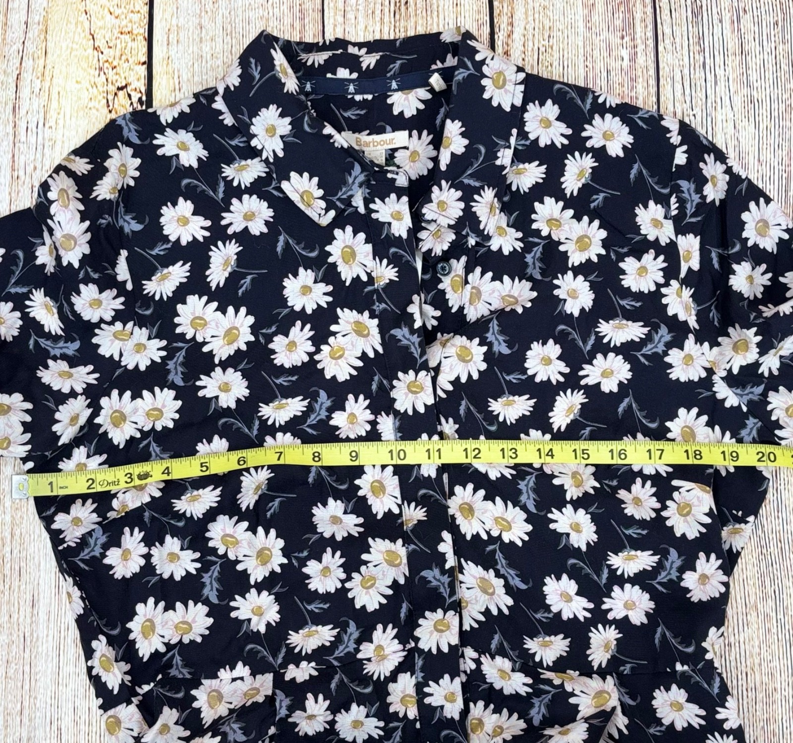 Barbour Cranmoor Dress Size 8 Navy Daisy Floral Shirt Midi 100% Lyocell NWT