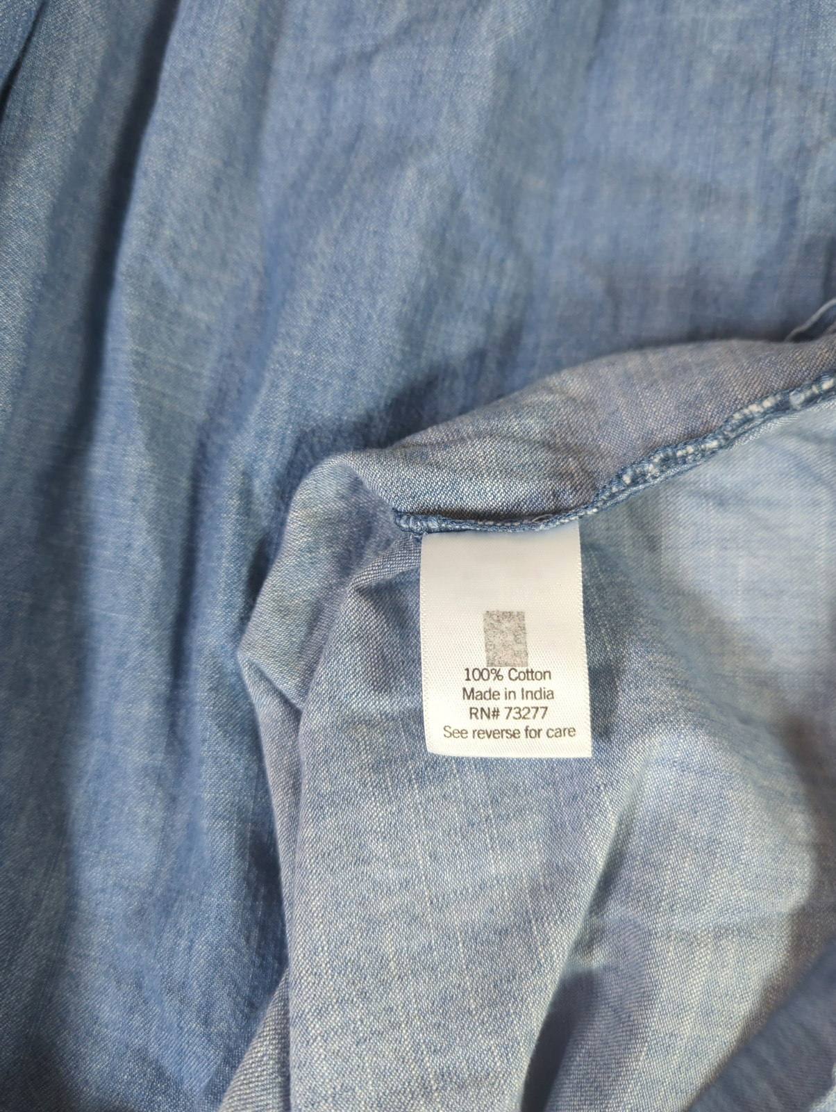 Plus Size 3X Shift Tunic Dress Cotton Lg Sleeve Pintuck Chambray Blue Relaxed