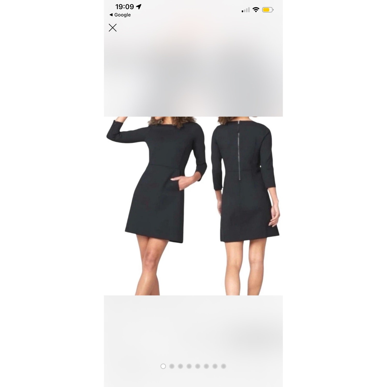 Spanx “Perfect” A-Line Navy Dress with 3/4 length sleeves Size XS