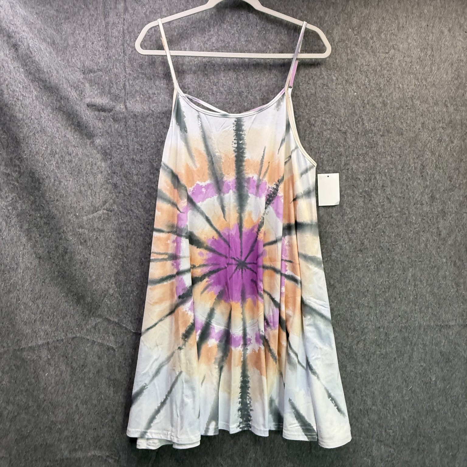 Women’s XL Tie Dye Spaghetti Strap Sleeveless Polyester Dress