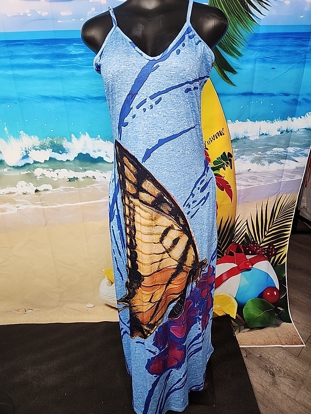 No Tag UnbrandBohemian Butterfly Maxi Beach Dress for Women Medium.