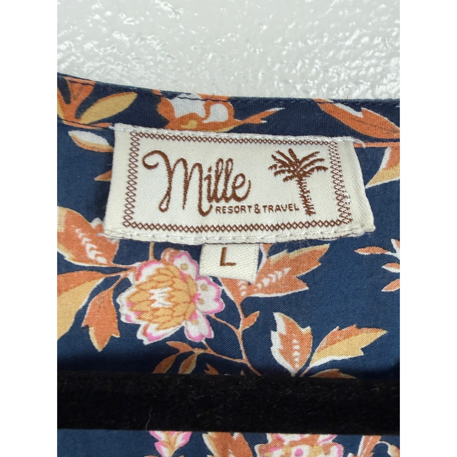 Mille Resort Camille 100% Cotton Smocked Midi Dress Montmarte Floral Large