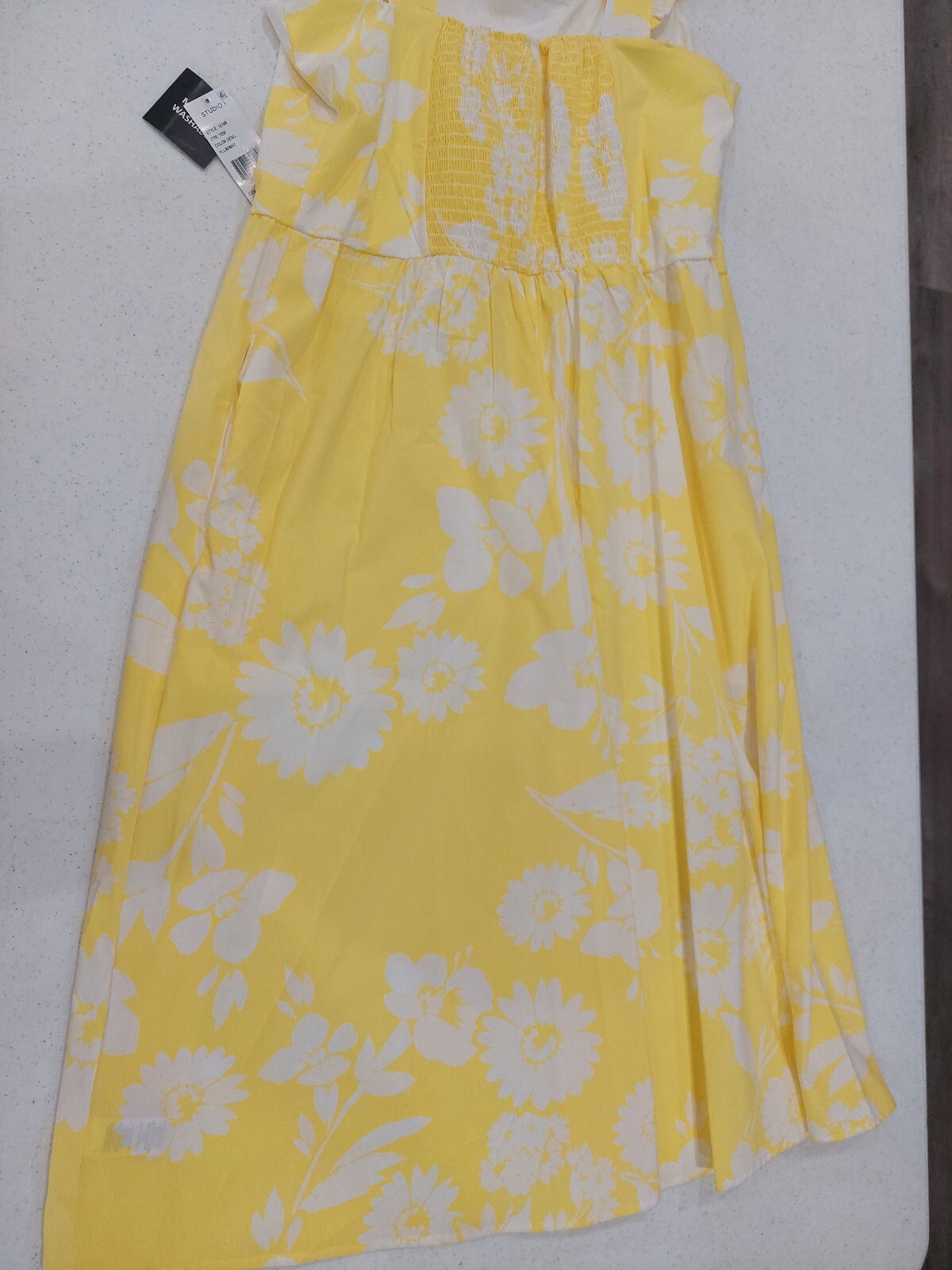 NEW Studio One New York Yellow Flower Sun Dress Size Large Boho Summer 1219R NWT