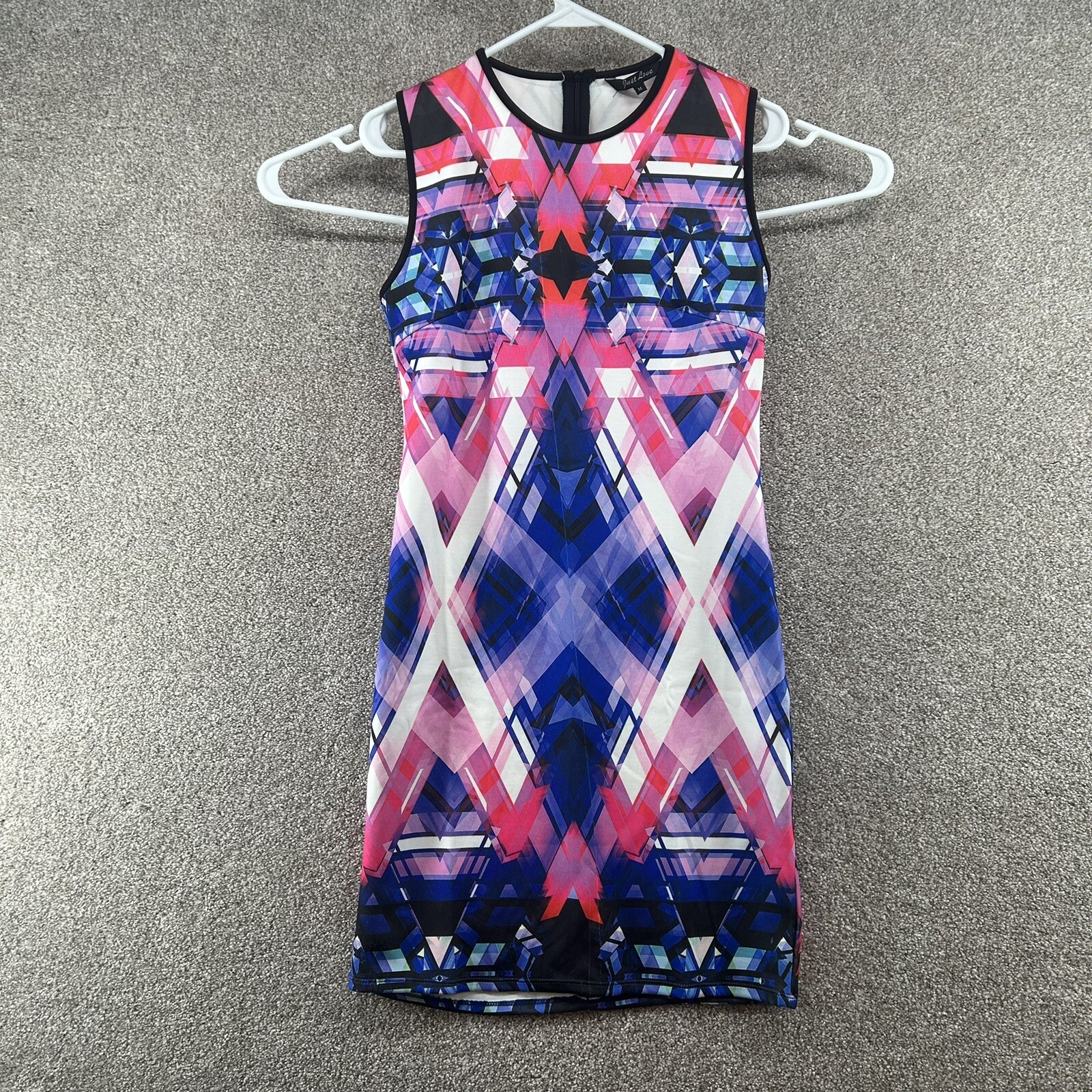 Just Love Women’s Size M Multicolor Retro Sleeveless Stretch BodyCon Tank Dress
