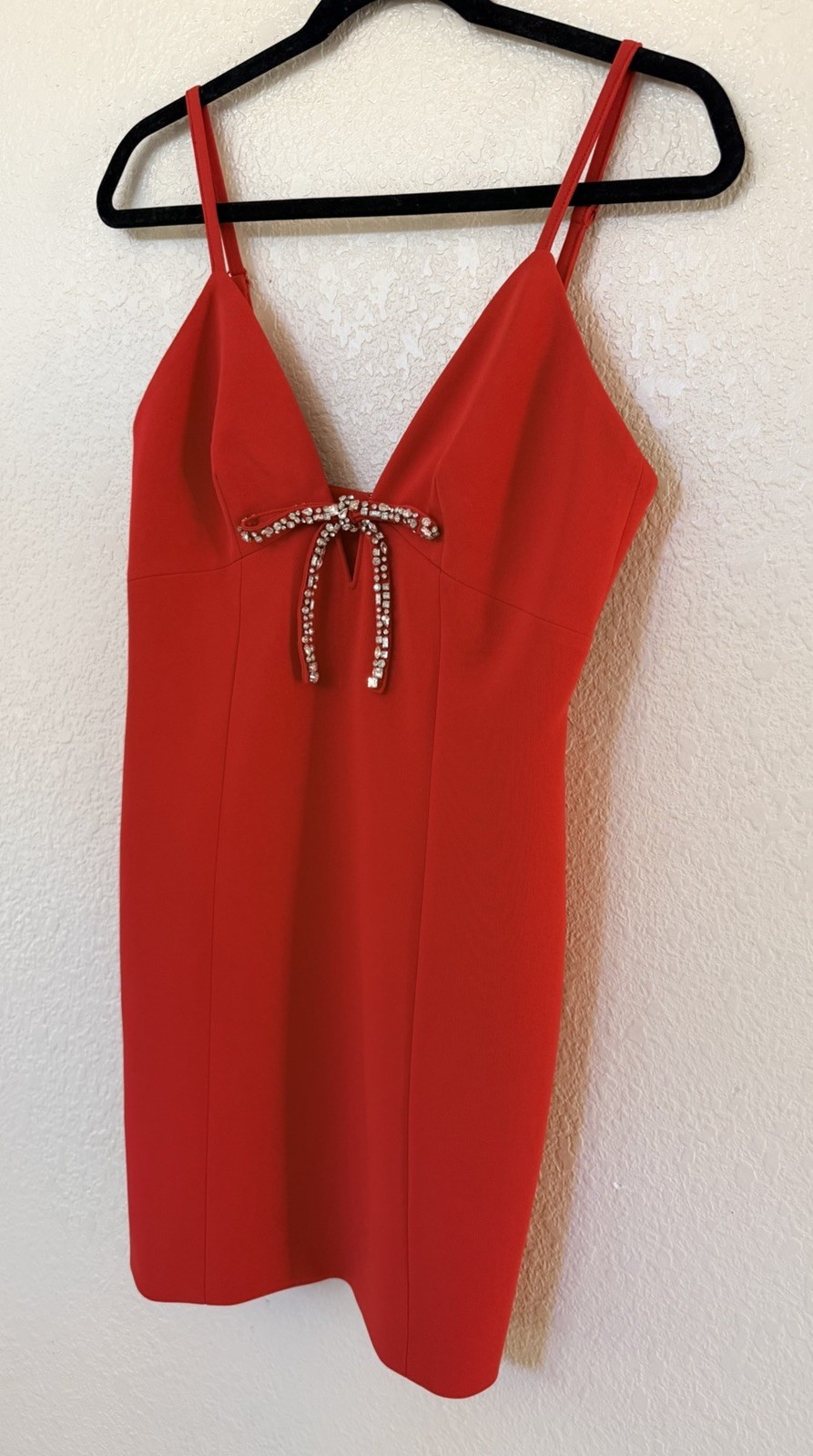 New Cinq à Sept Adele Embellished Bow Minidress In Candy Apple Size 8 $495