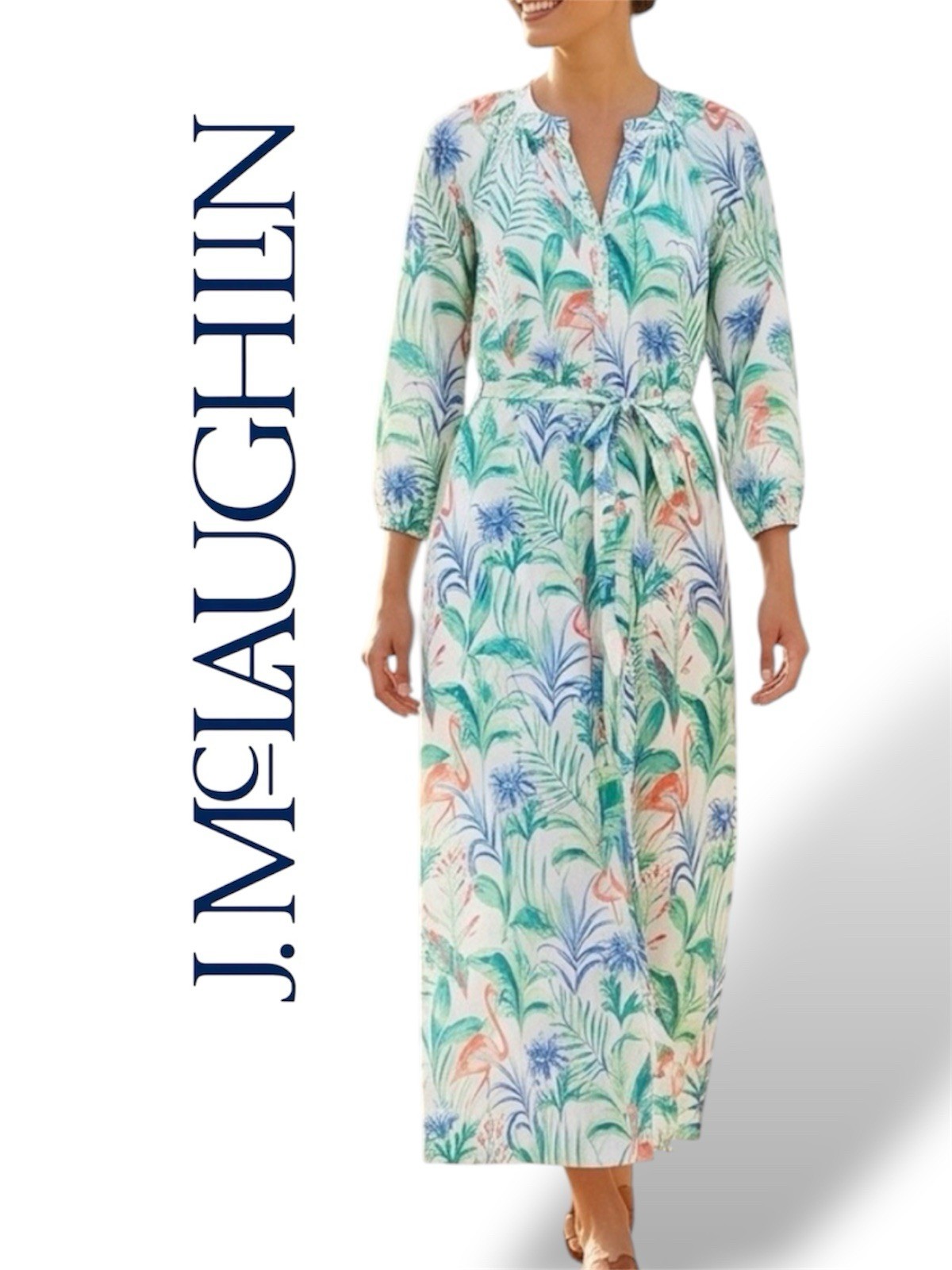 J.McLaughlin Daniella Dress Filipa de Abreu Balloon Sleeve Cotton Size Small NEW