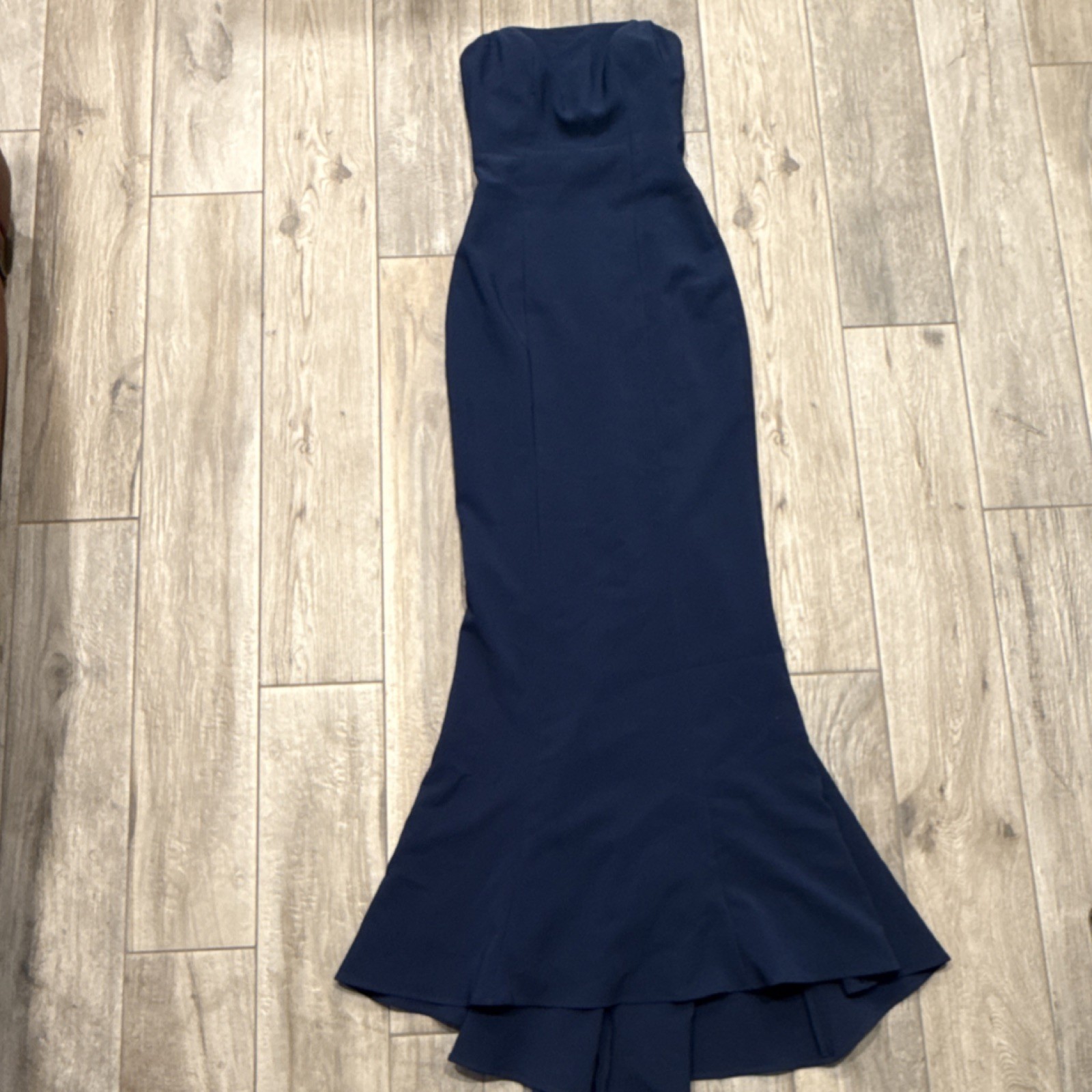 Maria Bianca Nero Navy Blue Strapless Long Gown Dress Zip Size 0 / Event