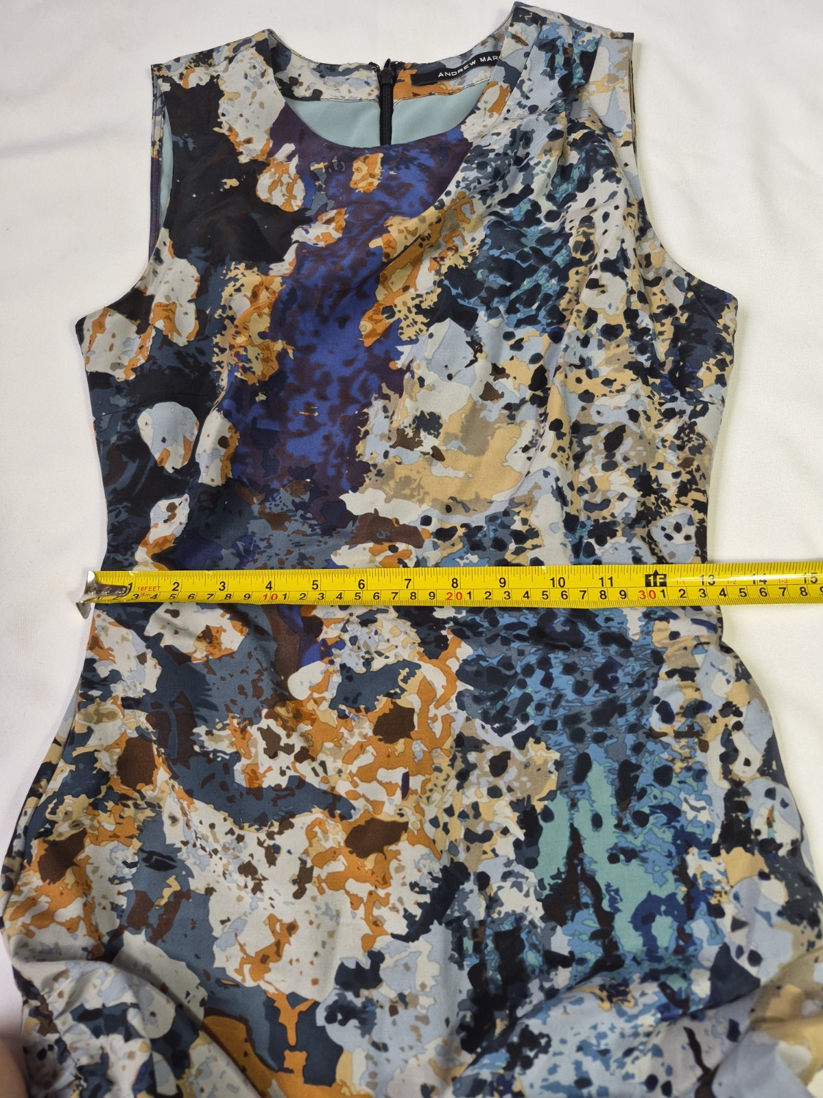 ANDREW MARC ADELE RIVER STONE FLORAL PRINT SILK COTTON SLEEVELESS DRESS$260-sz 0