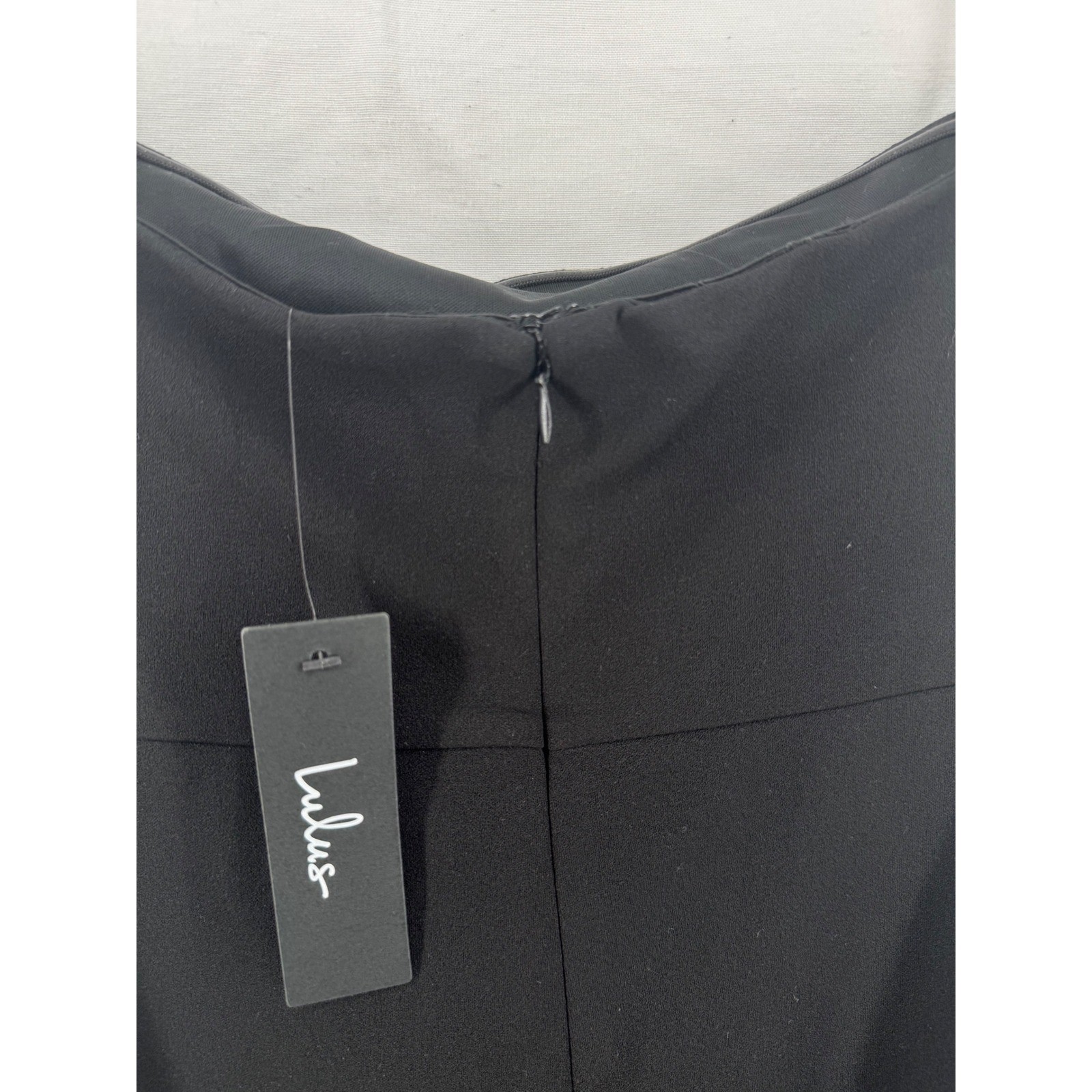 Lulus Black Strapless Ruffle Maxi Dress Formal Gown Sweetheart Slit XS NWT