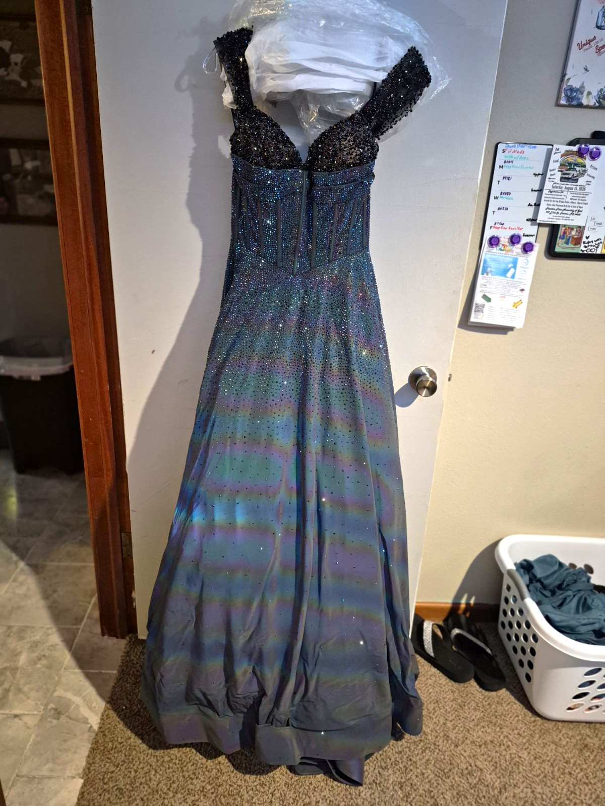 Ellie Wilde Supernova EW35703 Size 6 Rhinestone Multicolor Prom Gown