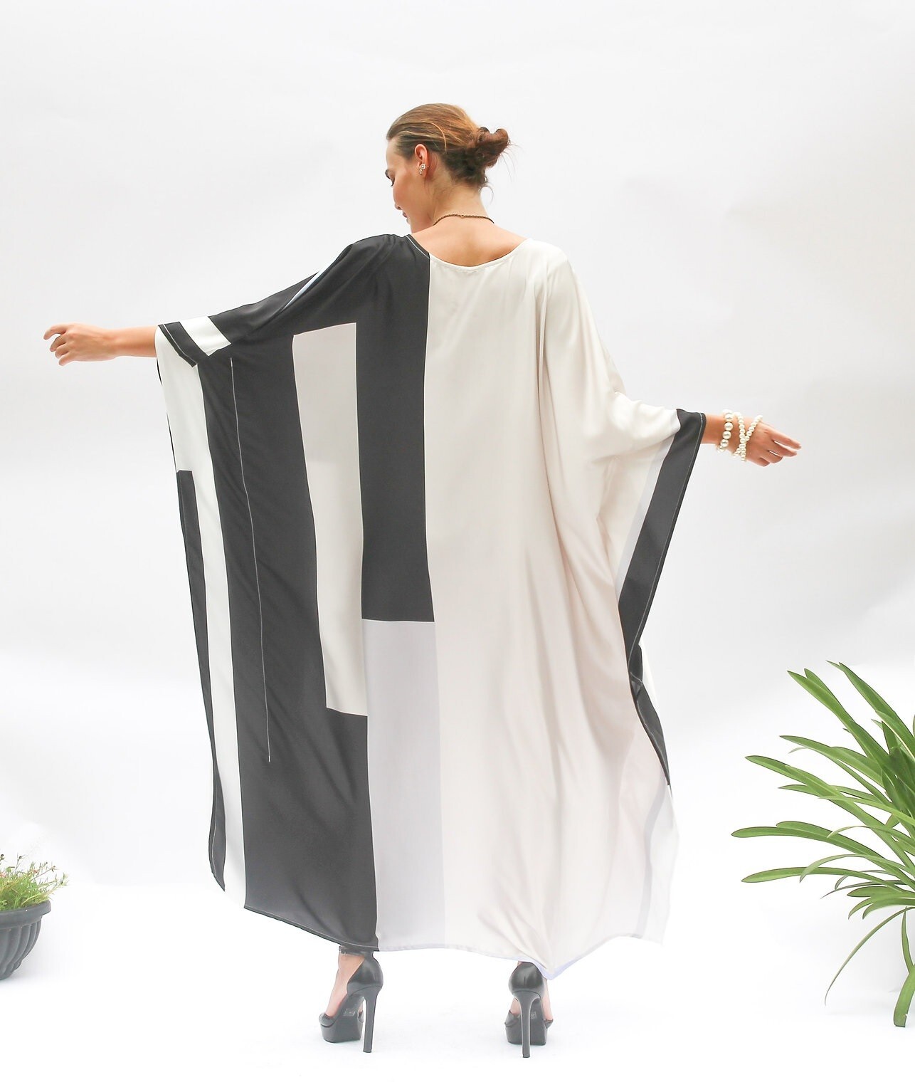Soft Satin Silk Kaftan, Designer Kaftan For Women, Gift For Wife J5824