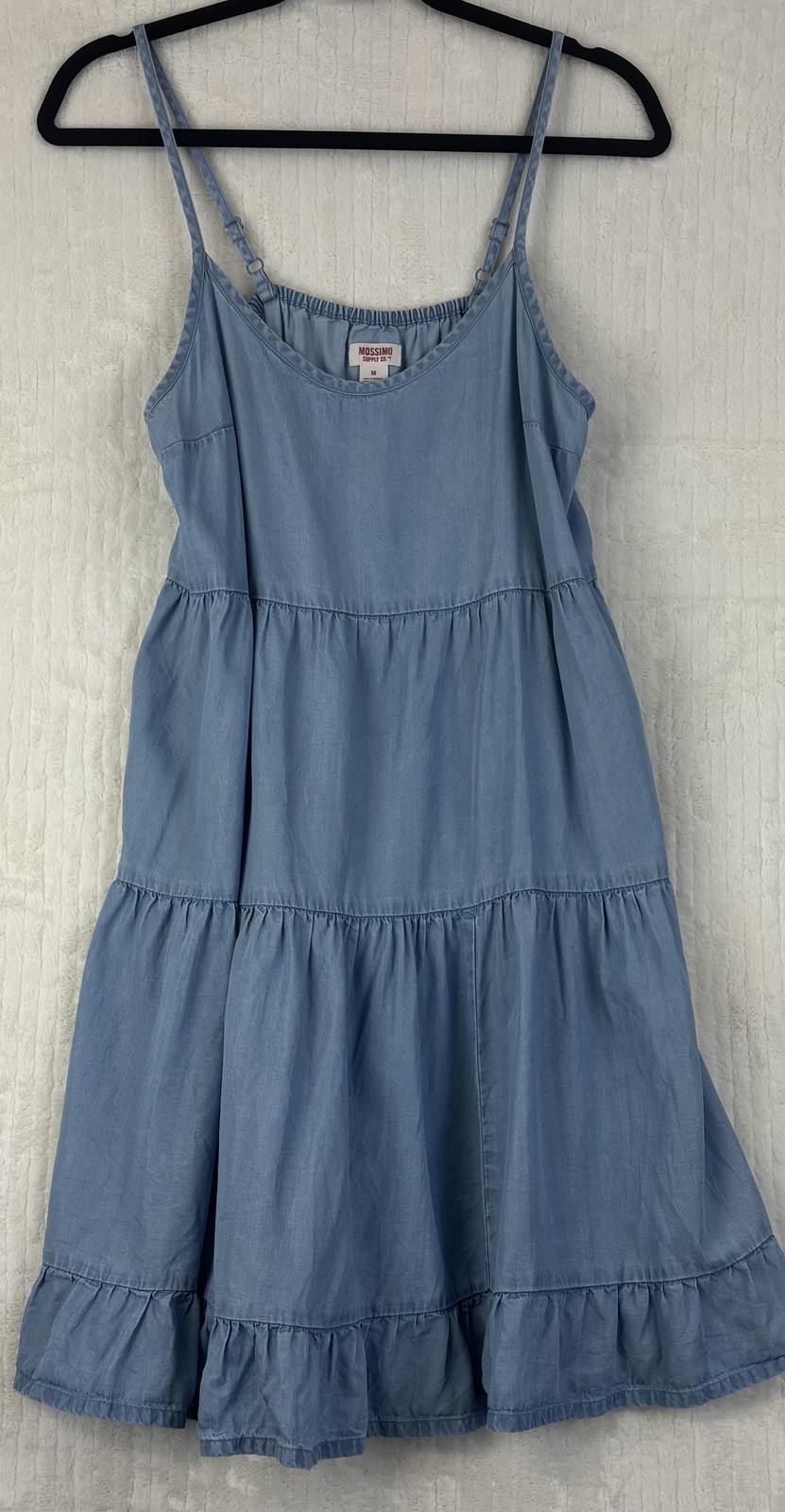 Mossimo Supply Co. Women’s M Blue Lyocell Tiered Ruffle Hem Mini Dress