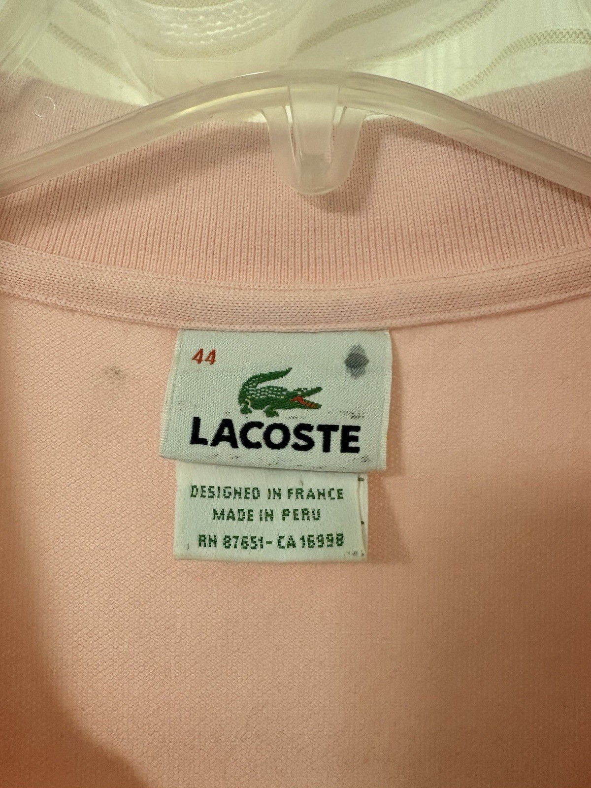 Lacoste Pink Short Sleeve Piqué Cotton Polo Dress Crocodile Logo Regular Fit 44