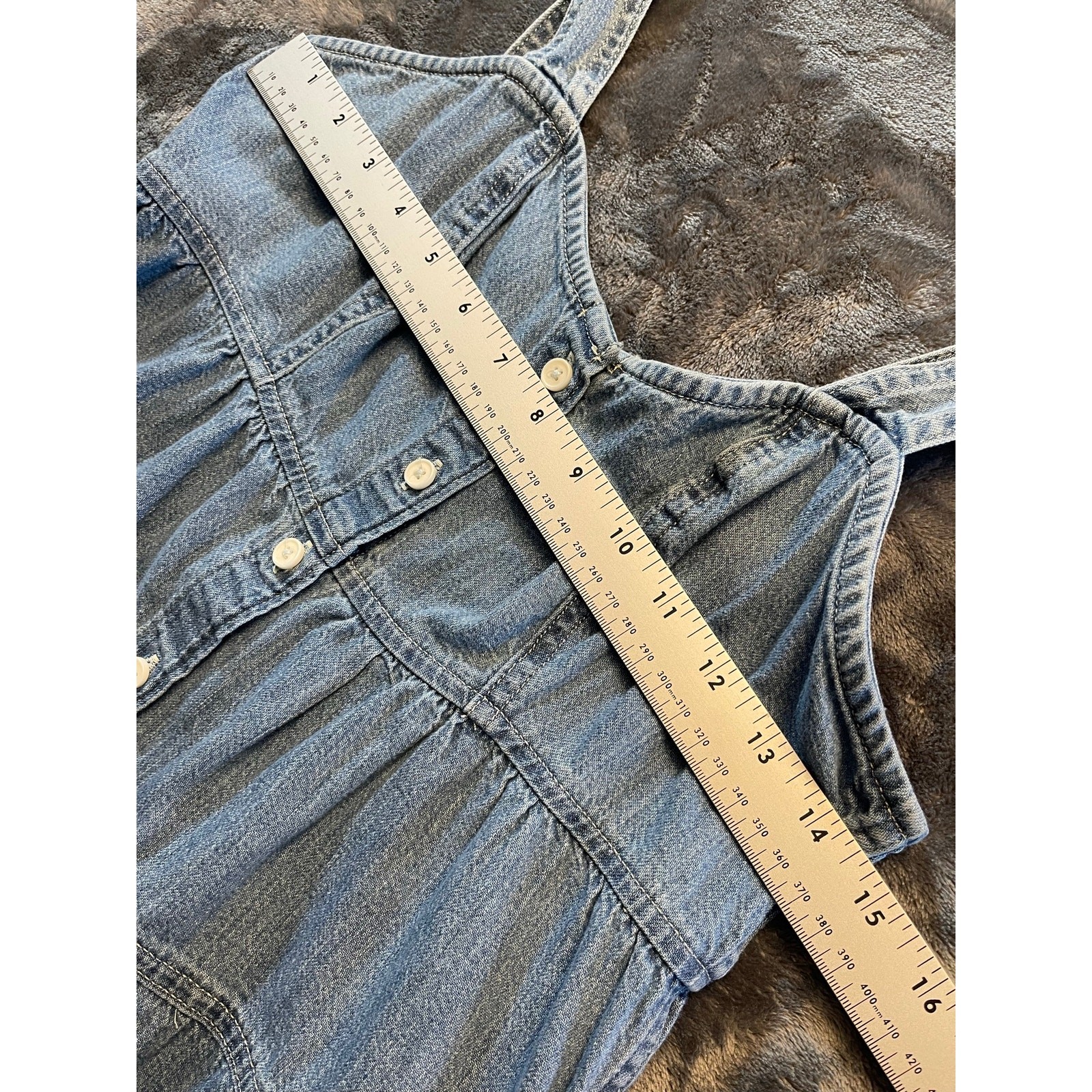 Levi’s Button Front Tiered Denim Sun Dress Medium Wash Blue Women’s Size Small