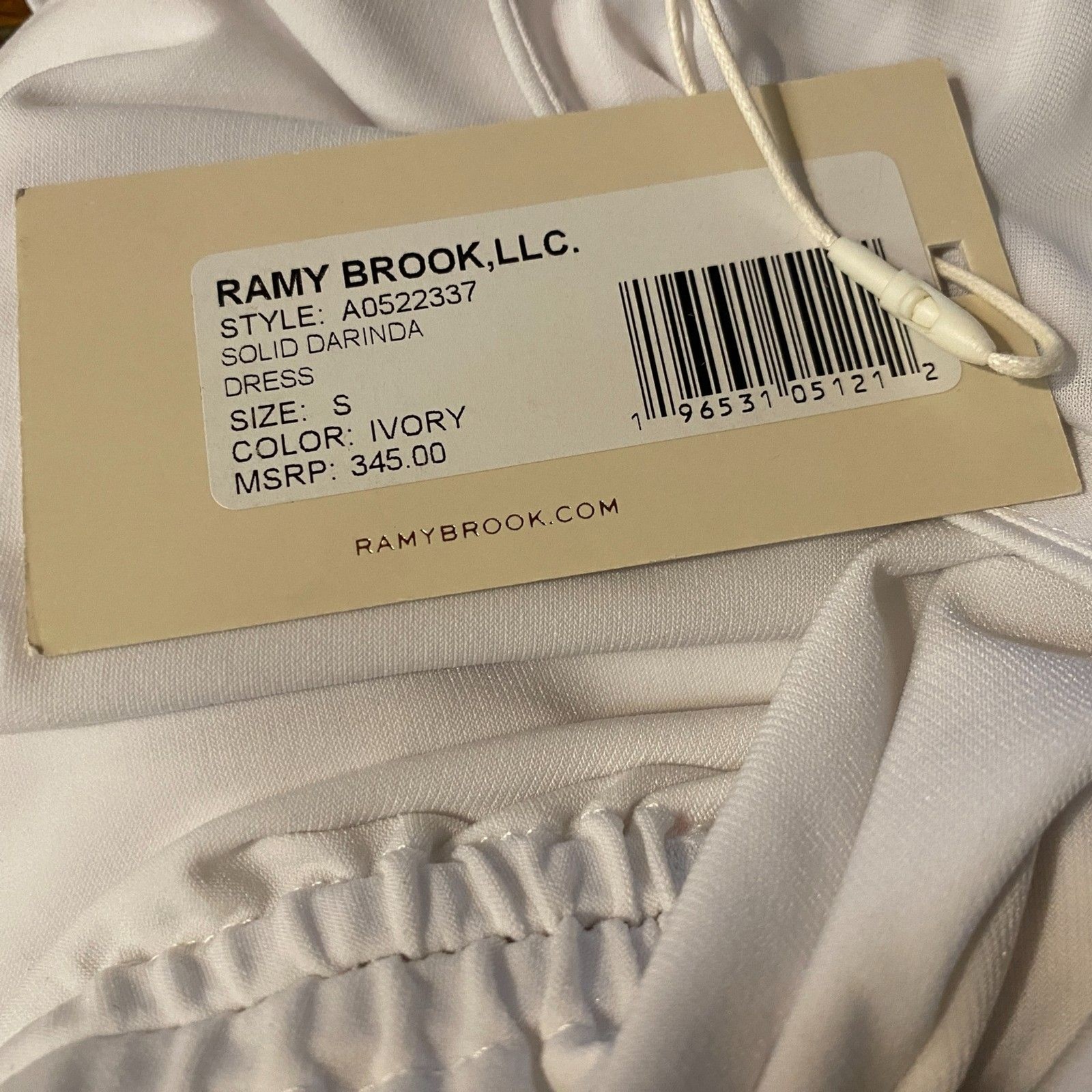 NWT Ramy Brook Darinda Ruched Bodycon Ivory Sleeveless Mini Dress, Size Small