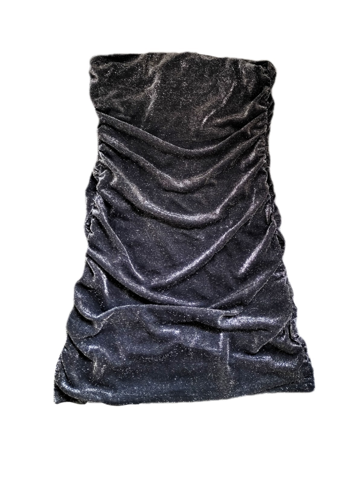 Extro&vert Dress Mini Black Glitter Bodycon Sleeveless Ruched Short Size 8