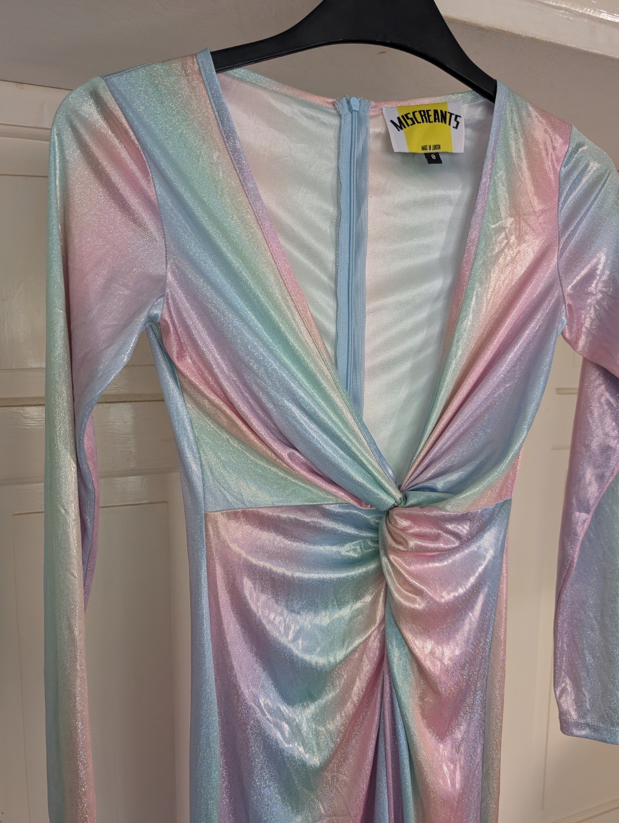 Miscreants long sparkly multicoloured dress size UK 8