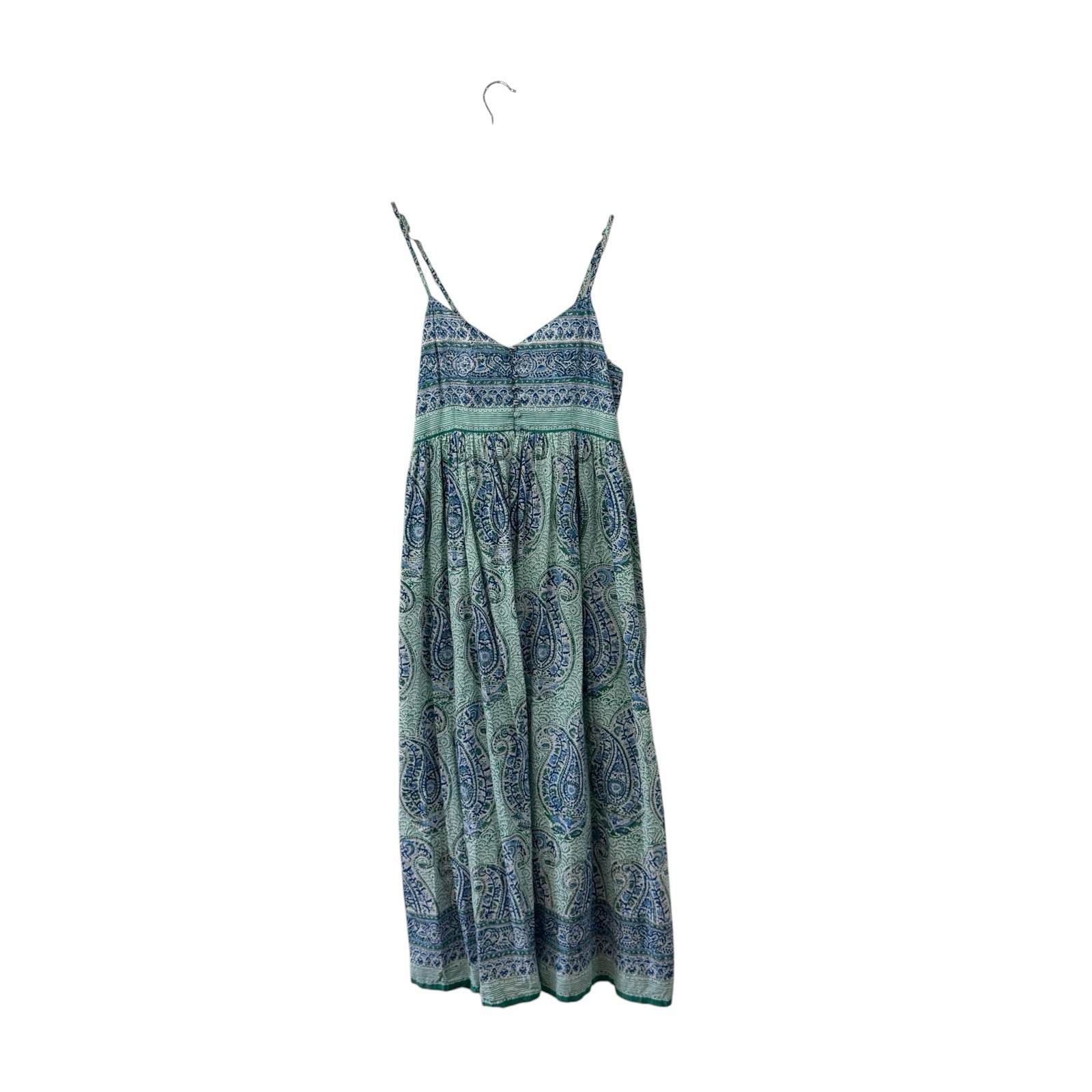 Anokhi Medium Maxi Dress Sleeveless Ethnic Hand Block Boho Cotton Womens READ