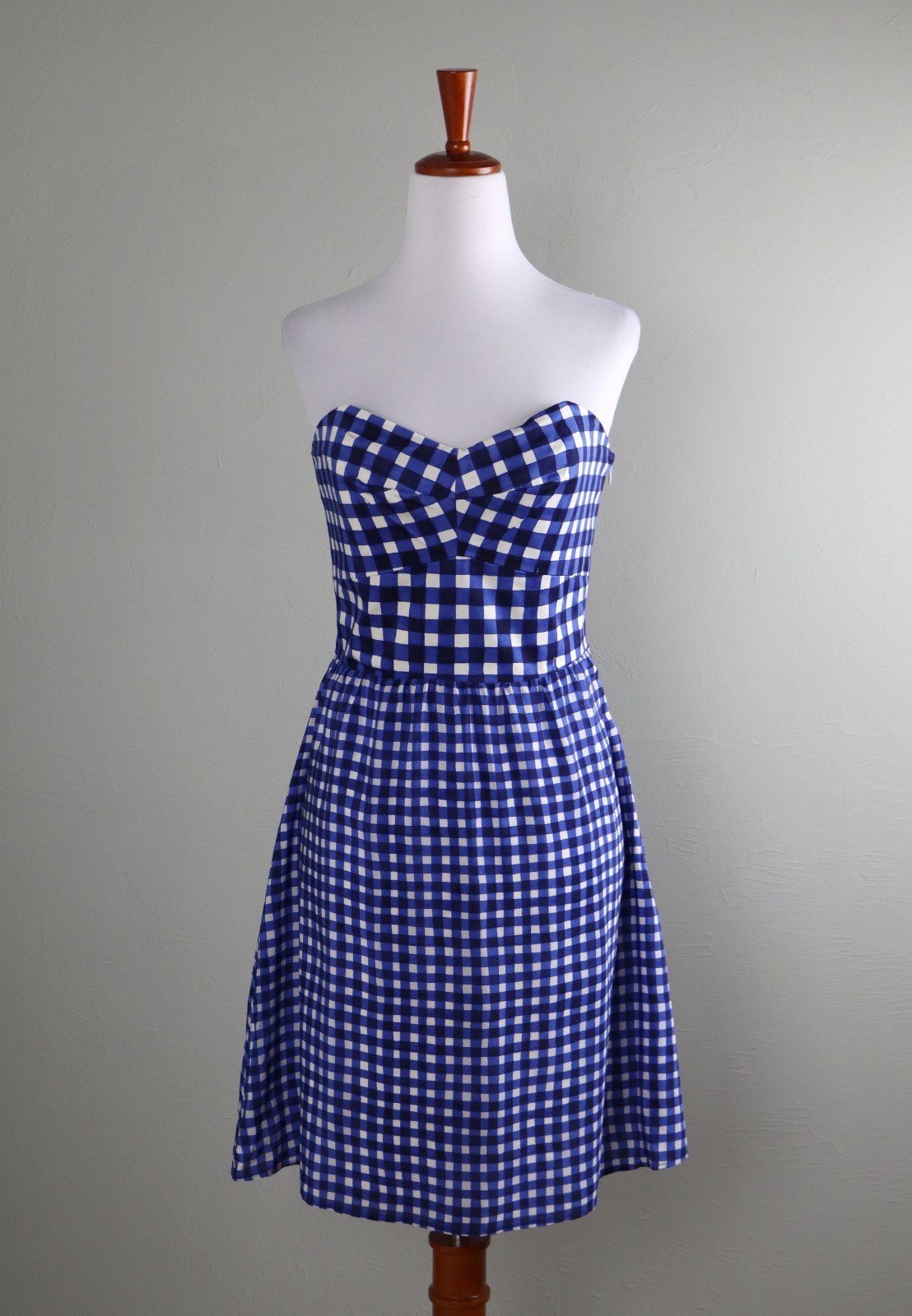 ANTHROPOLOGIE $140 Hutch Bennington Strapless Gingham Plaid Check Dress Size 10
