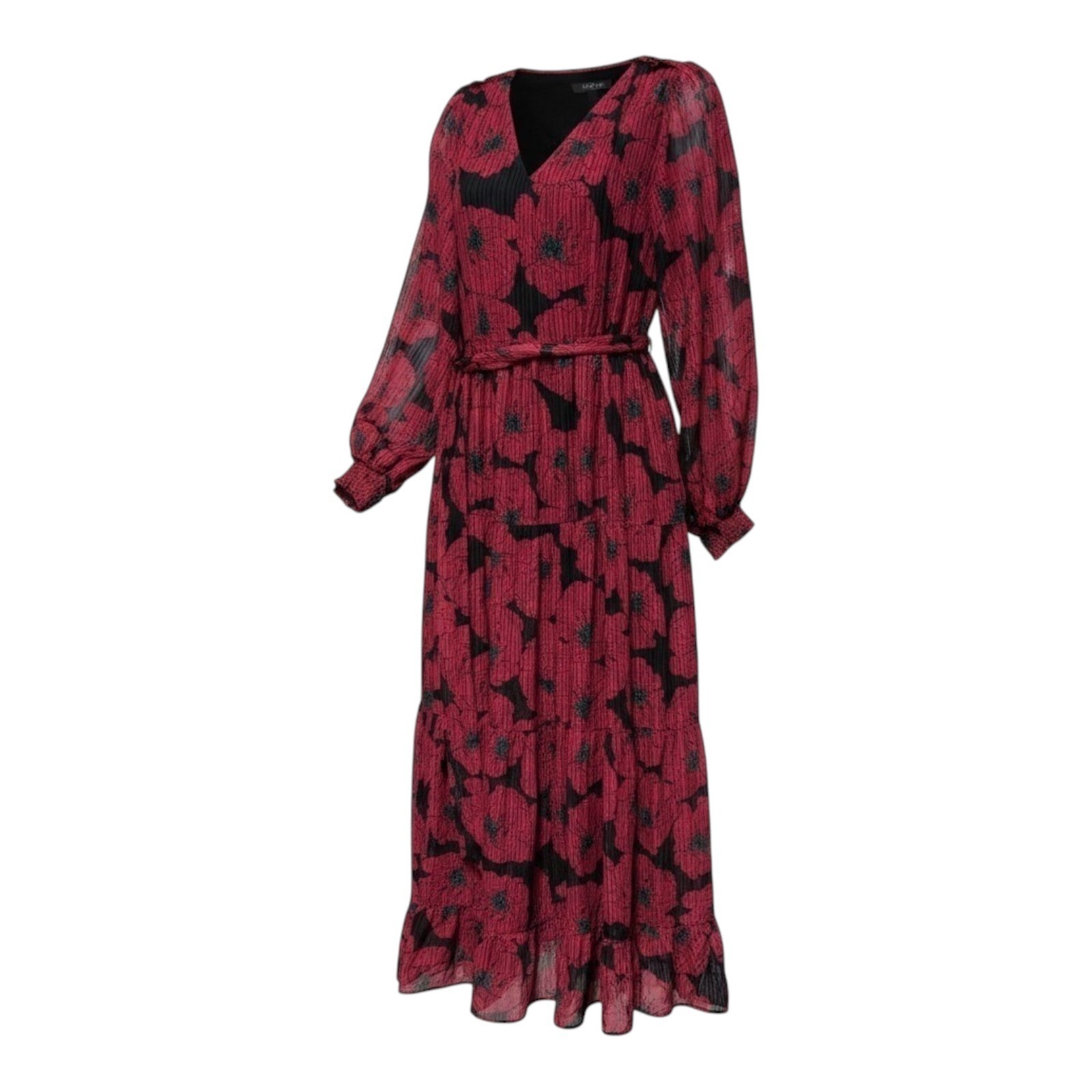 Jade Melody Tam Maxi Dress Dark Floral V Neck Size Small
