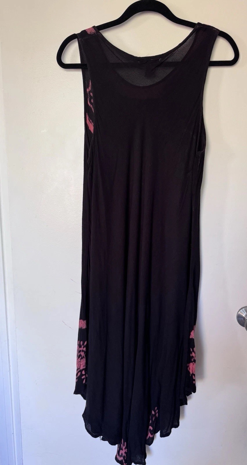 YOUNG USA Floral Pattern Maxi Sleeveless Dress Black Pink One Size Fits Most