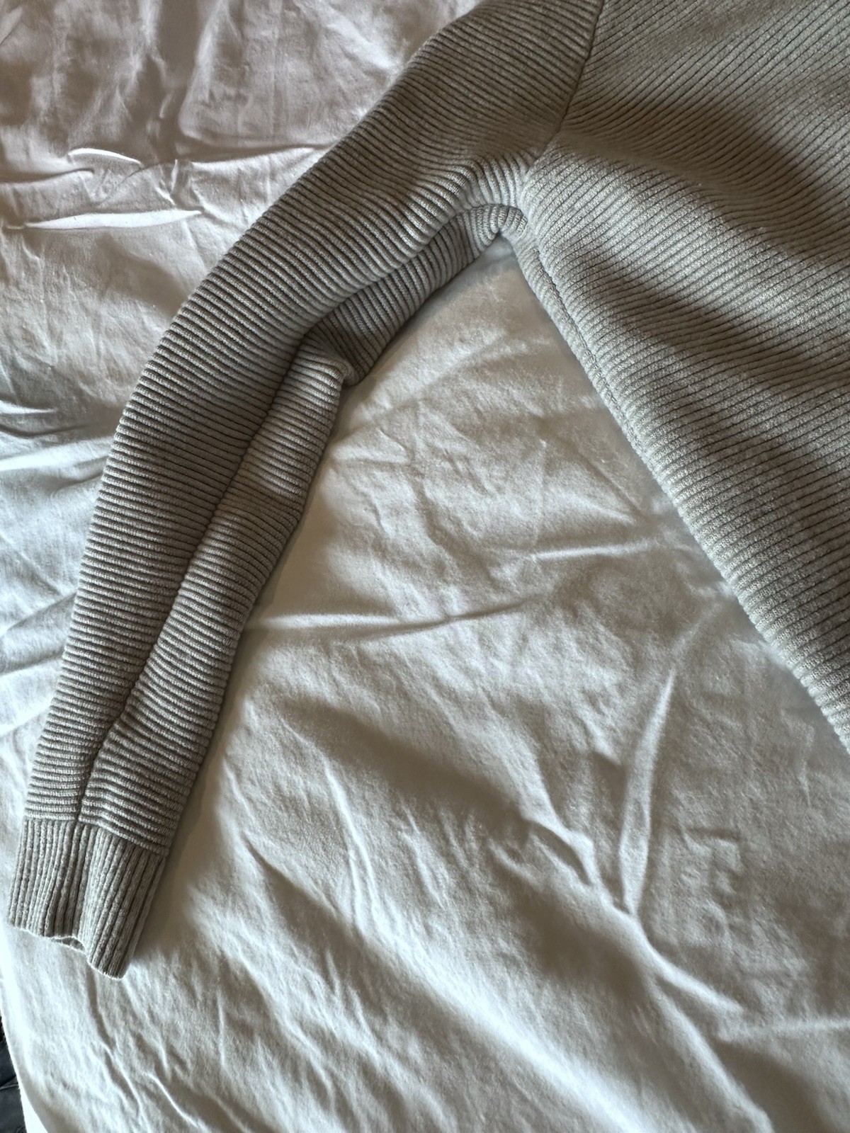 Theory Gray 95% Wool Blend Rib Knit Sweater Dress Crew Neck Long Sleeve Size S