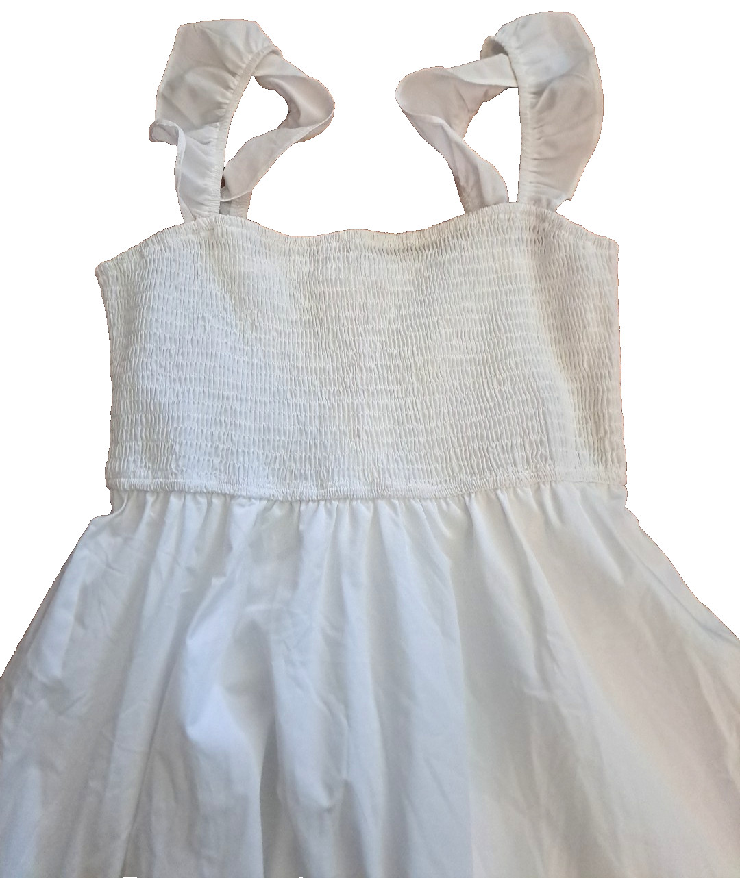 NEW By The River Sun Dress White Eyelet Lace Smocked Midi Cottage Summer NWT M