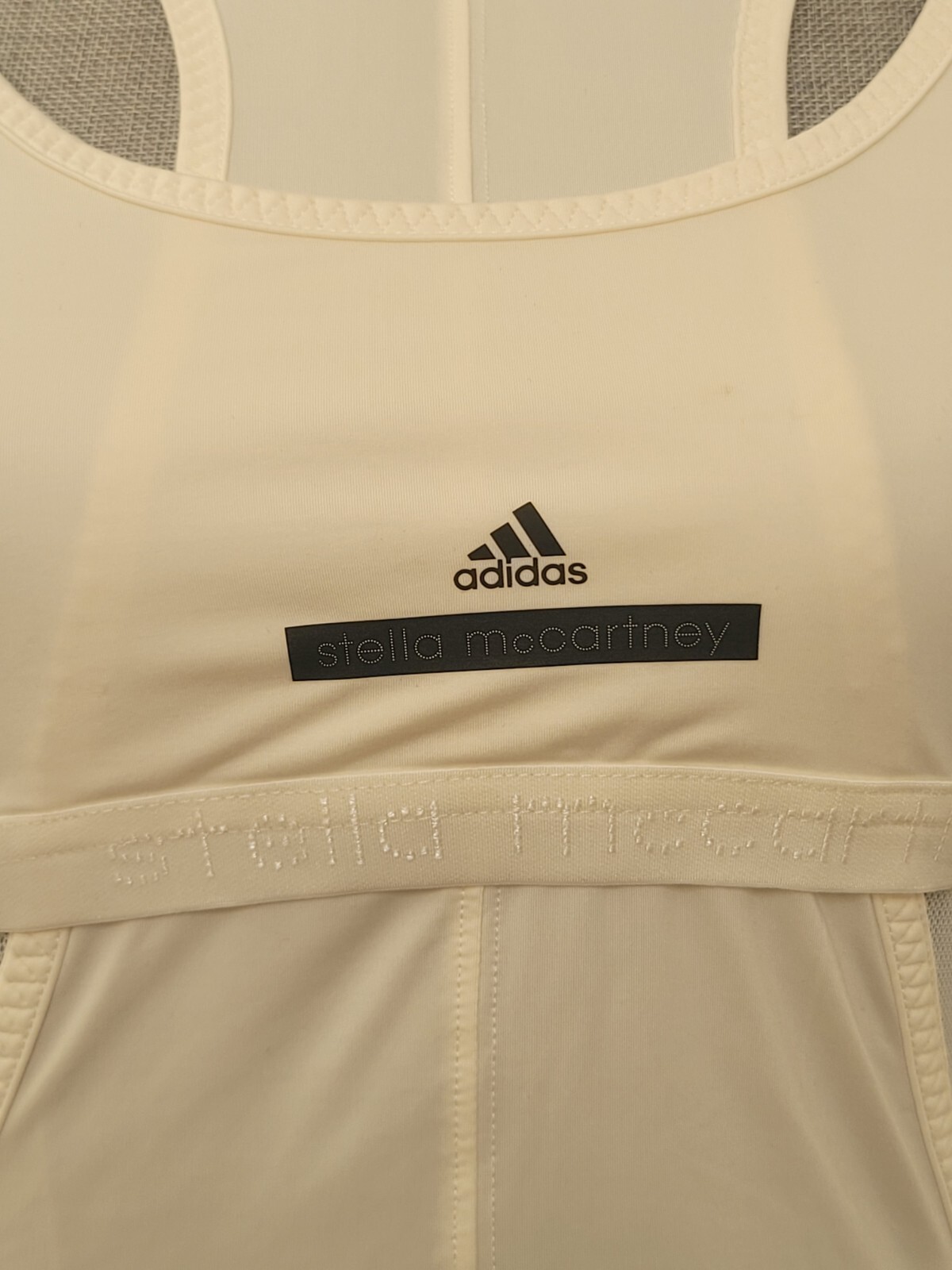 adidas by Stella McCartney Off White Pleated Layered Mesh Tennis Dress Small