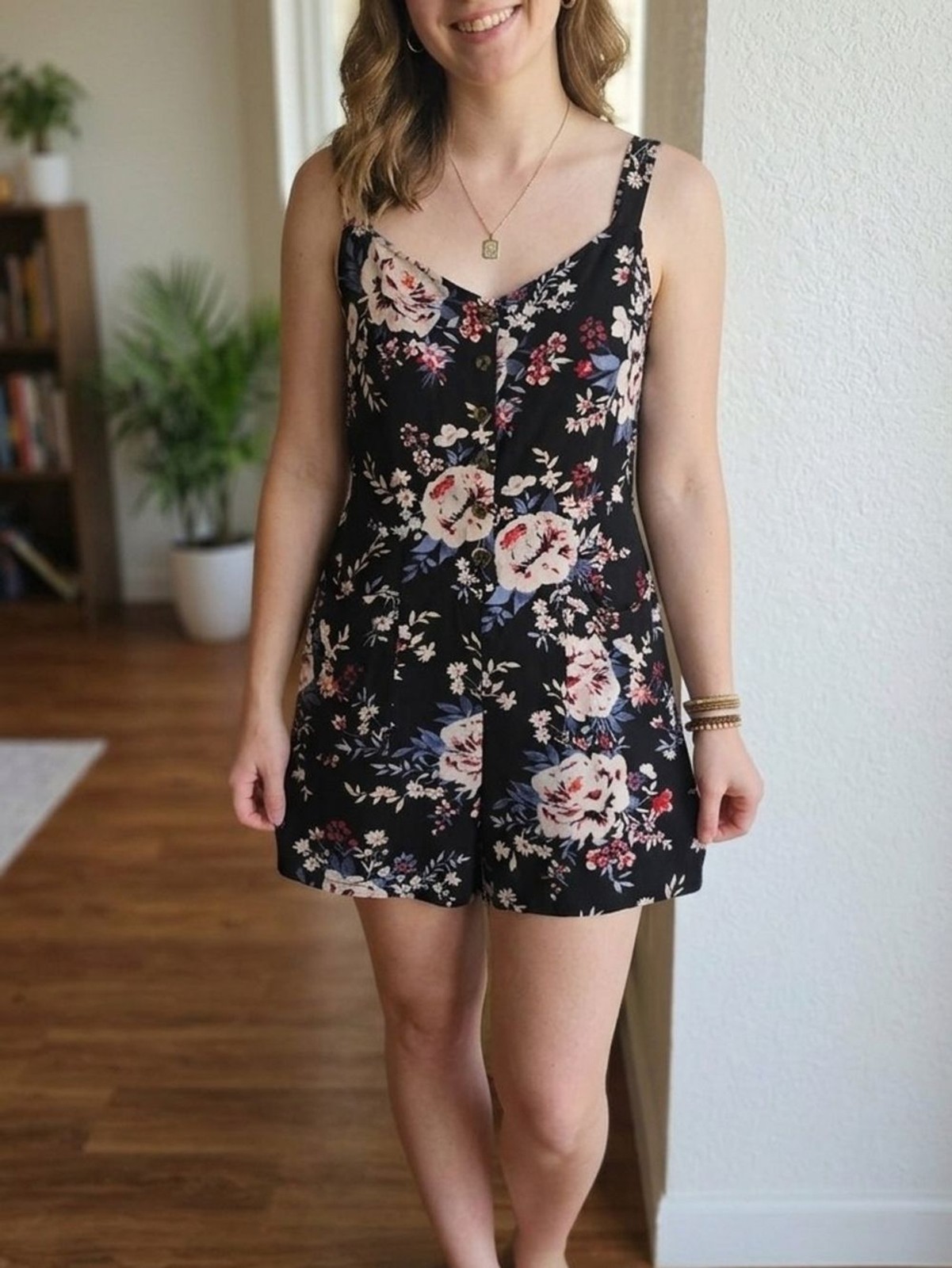 ​No Boundaries Summer Bundle Floral Mini Dress & Romper Set Women’s 2-Pc Lot Lg