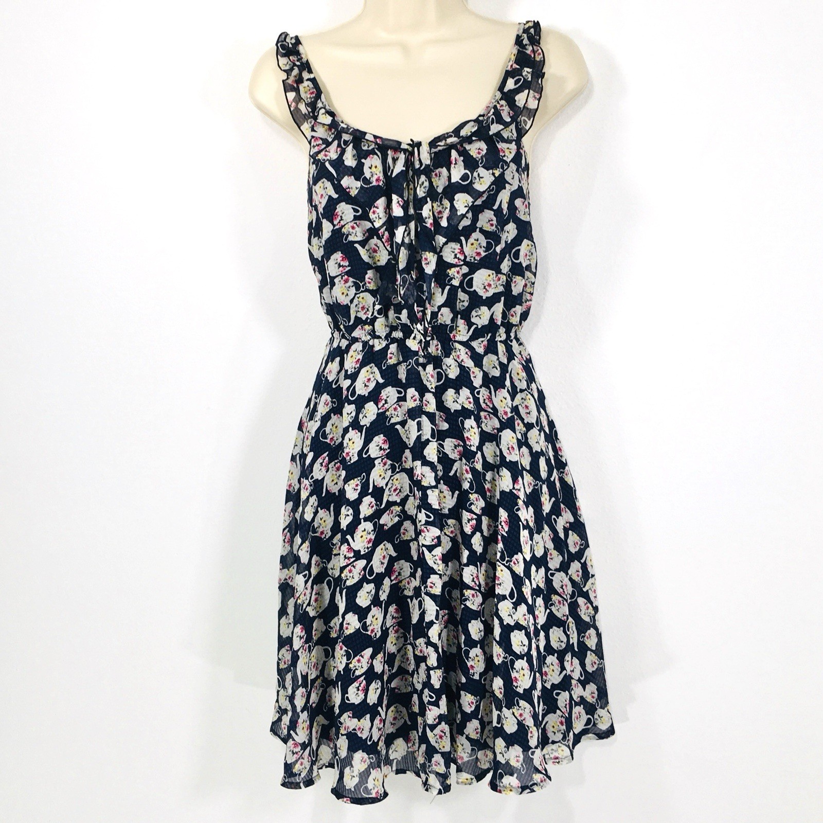 Disney Lauren Conrad Dress Sz S Alice In Wonderland Dancing Tea Pots Fairycore