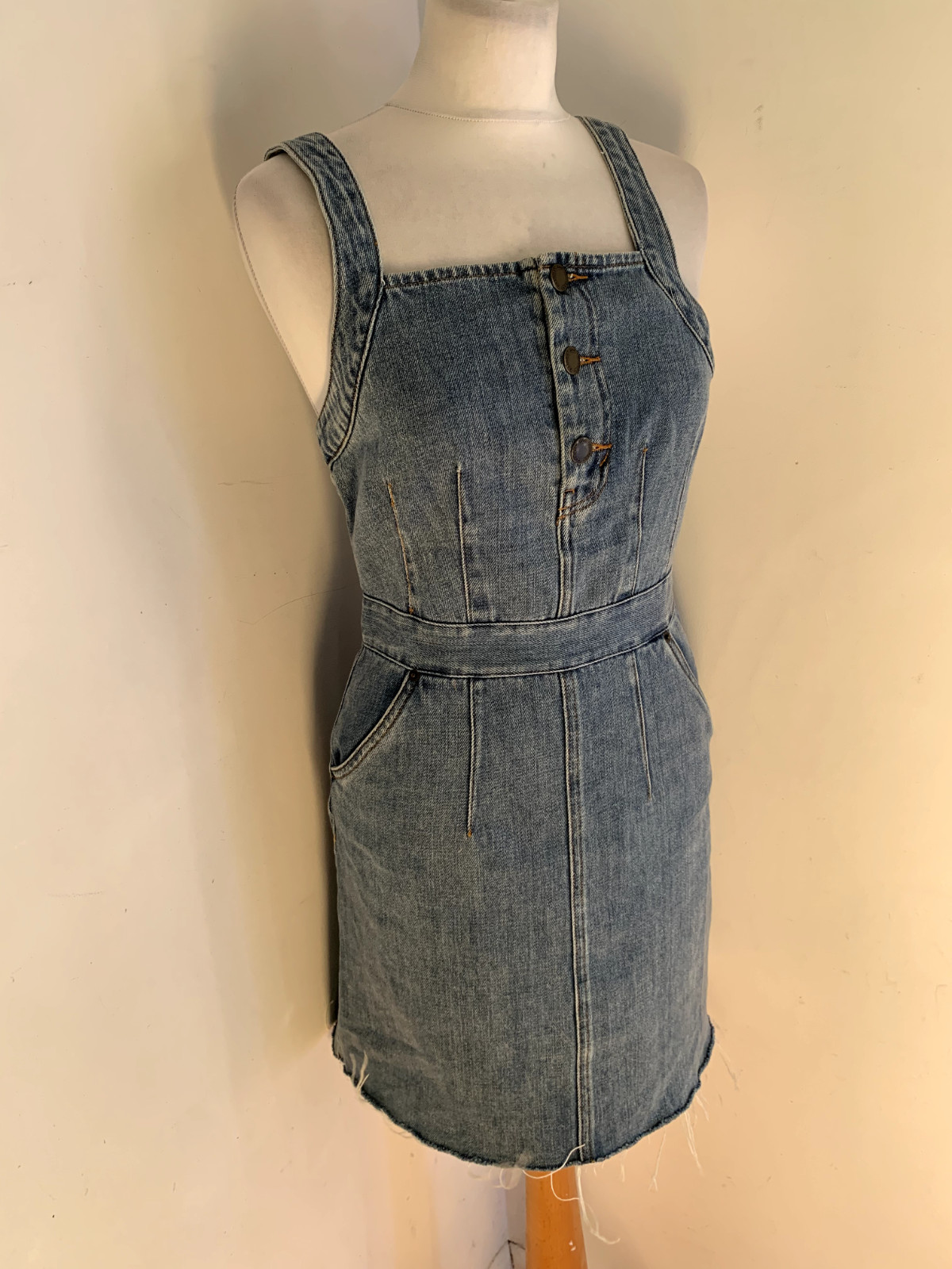 & Other Stories denim pinafore dungaree dress UK 10 VGC cotton classic