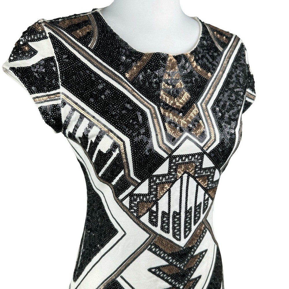 Express Art Deco Sequin Geometric Aztec Tribal Bodycon Cocktail Evening Dress