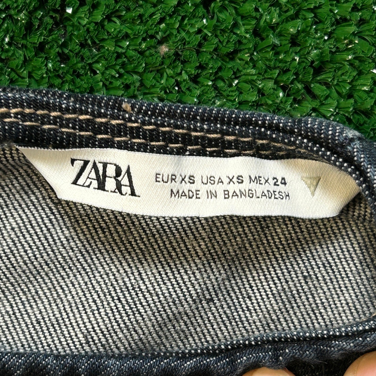 Zara TRF Dark Wash Sleeveless Denim Midi Dress XS Cotton