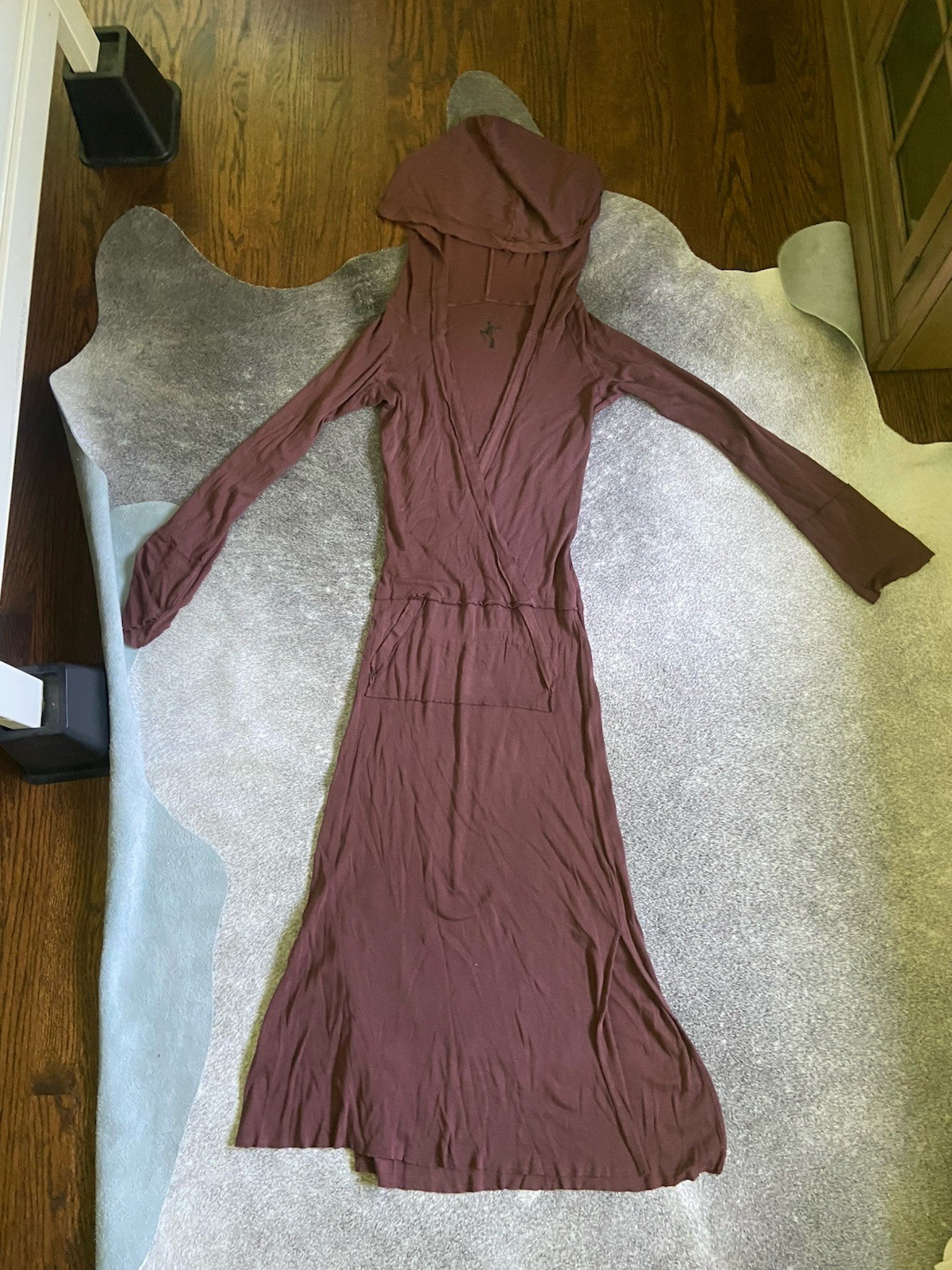 Nightcap Chocolate Brown Bodycon Midi Hooded Dress Supima Cotton 2