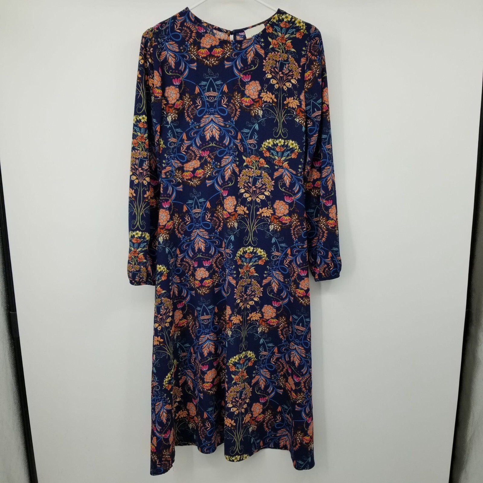 I. Madeline Long Sleeved A Line Midi Length Floral Dress Size Small