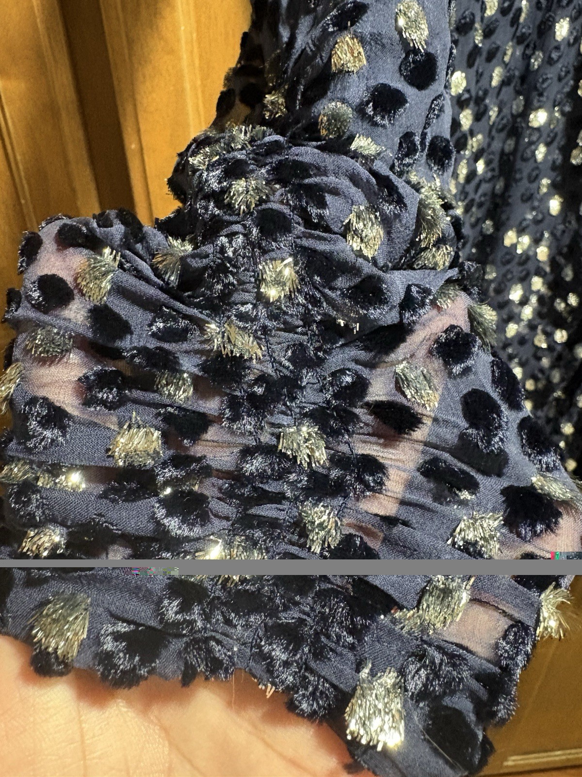 Kate Spade New York Navy Velvet Silver Dot Mini Dress Long Sleeve Size 16