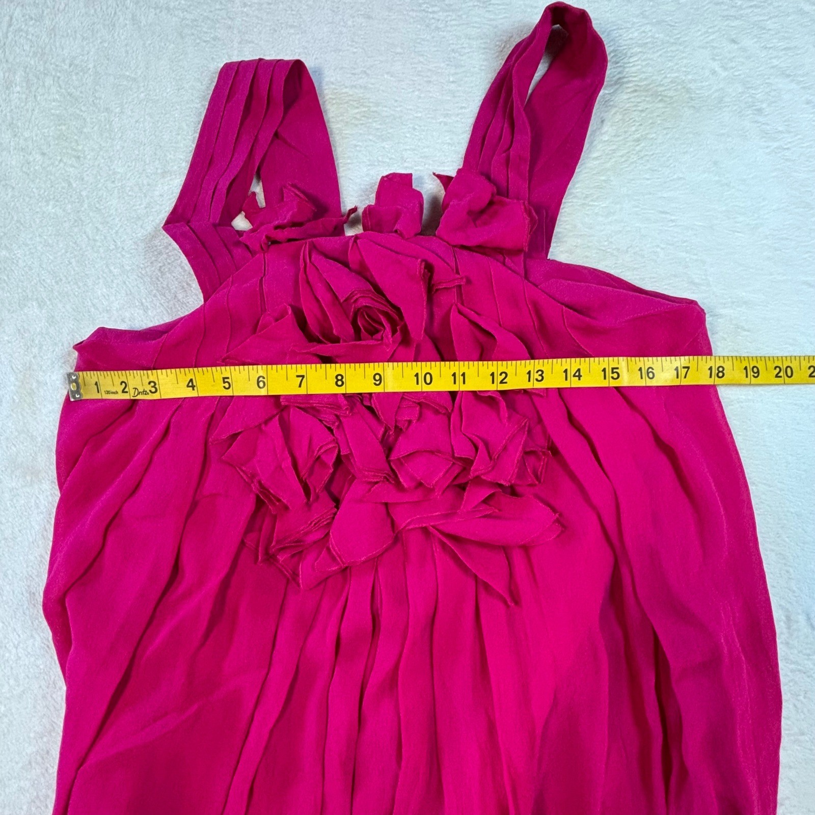 Afterwork MagentaPink Ruffle Front Pleated Sleeveless Cocktail Dress Open Back40