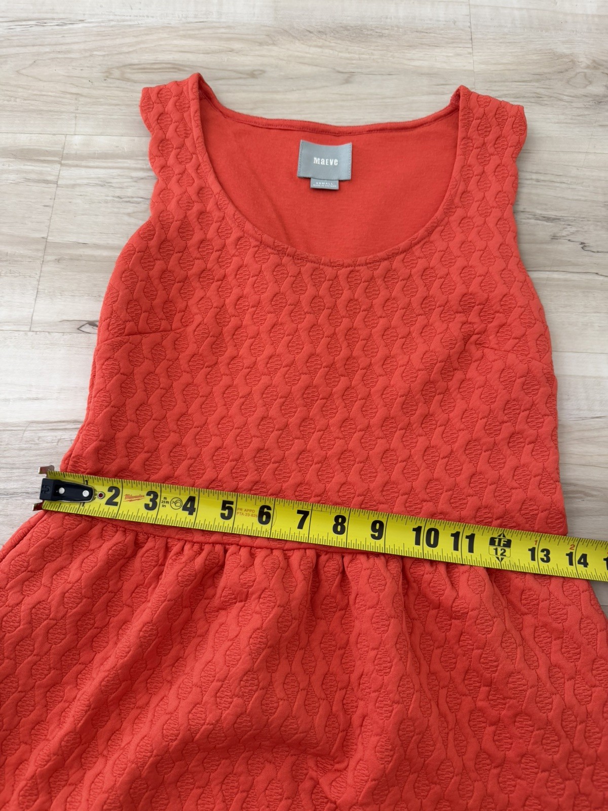 Anthropologie Coral Caye Scallop Textured Lace Detail Dress Pockets Maeve Size S