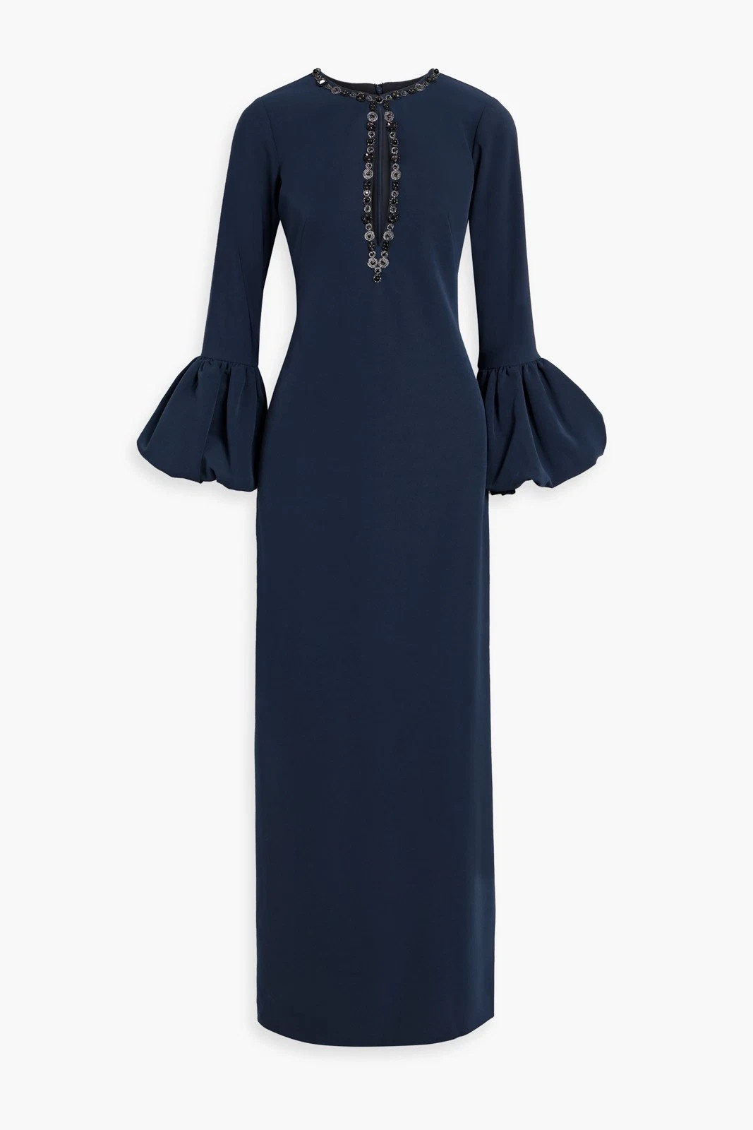 NWT €665 MARCHESA NOTTE Long Sleeve Crepe Gown Maxi Dress US16 UK20 IT52 XXXL