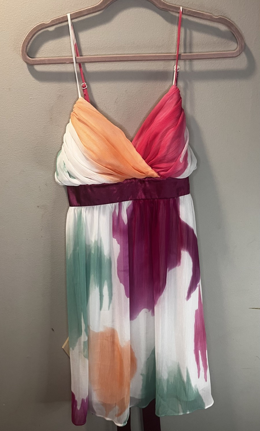 Alyn Paige New York Women’s 9/10 Watercolor Chiffon Empire Waist Tie Back Dress