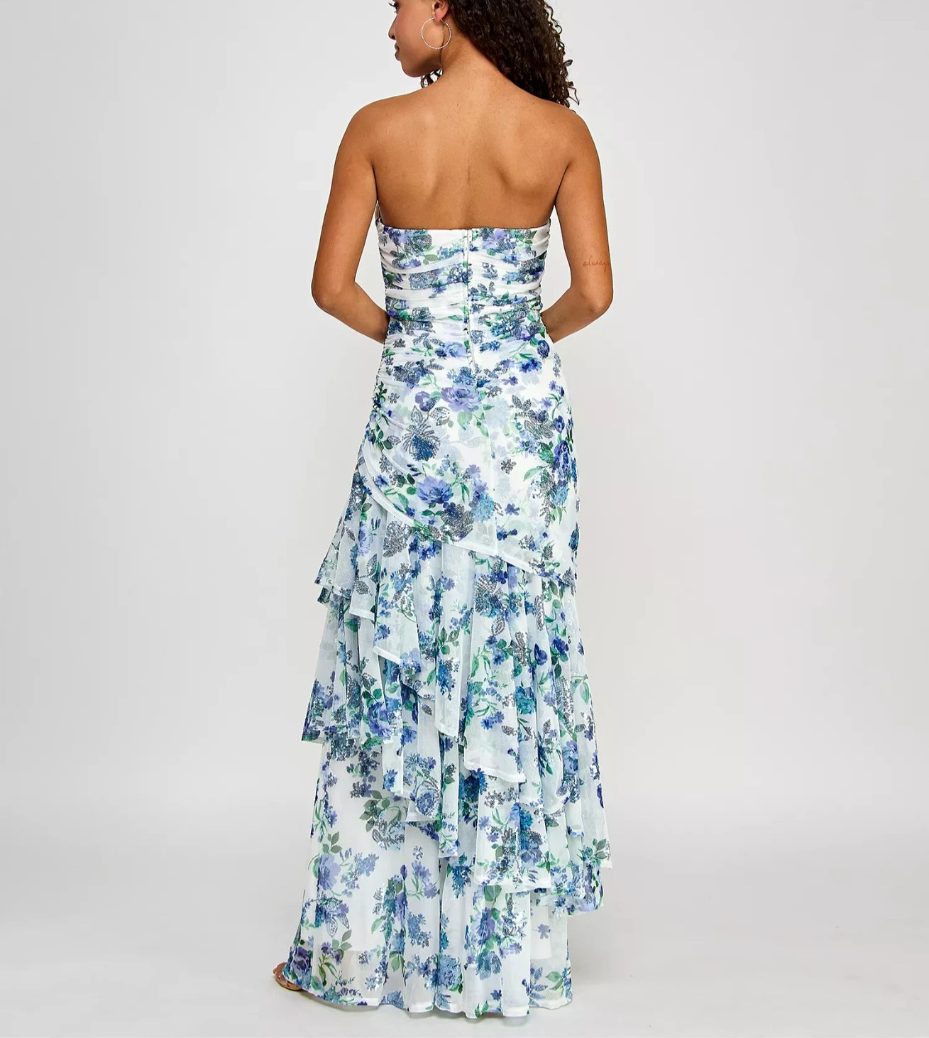 Emerald Sundae Juniors’ Sequin Embellished Ruffled Strapless Gown MSRP $199