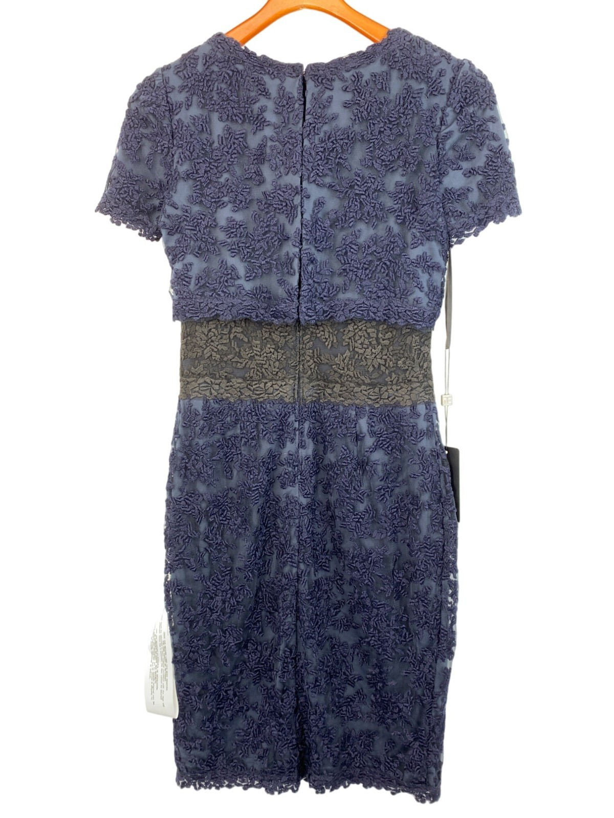 NWT Tadashi Shoji Mesh Lacy Overlay Pencil Dress Size 6 S Stretch RDD10676