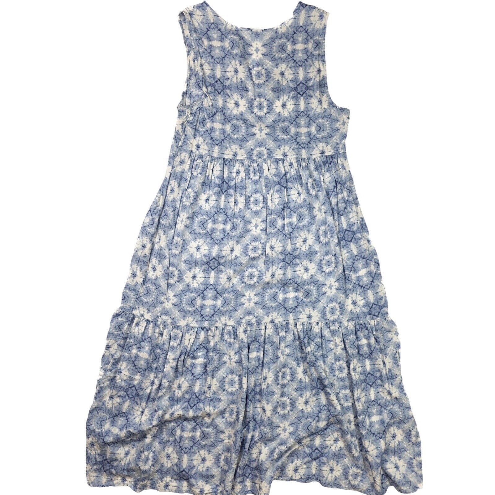 Beach Lunch Lounge Ireana Blue Kaleidoscope Tiered Ruffled Dress Women’s Size M