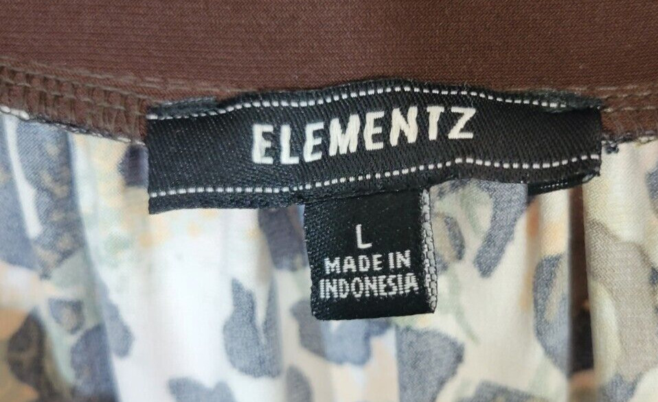 NWT Elementz Sleeveless Casual Dress Brown Leopard Print Beaded Women’s SZ Large