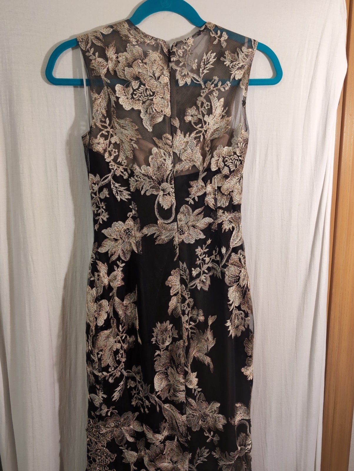 Marchesa Notte Floral Embroidered Gown Mermaid Midi Maxi Dress, Size 0
