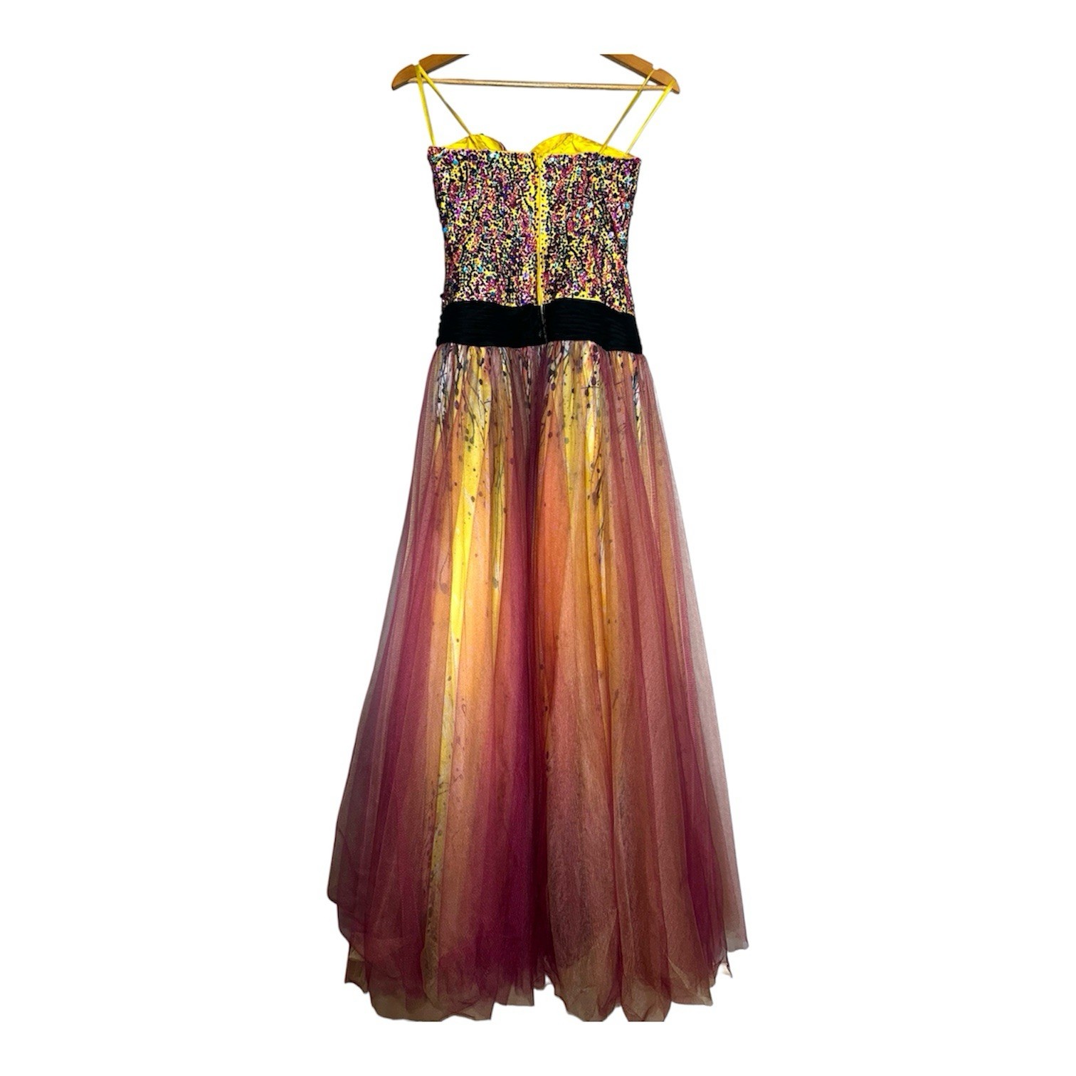 Jovani Multicolor Sequin Sweetheart Y2K Ballgown Prom Dress Tulle Nylon Size 2
