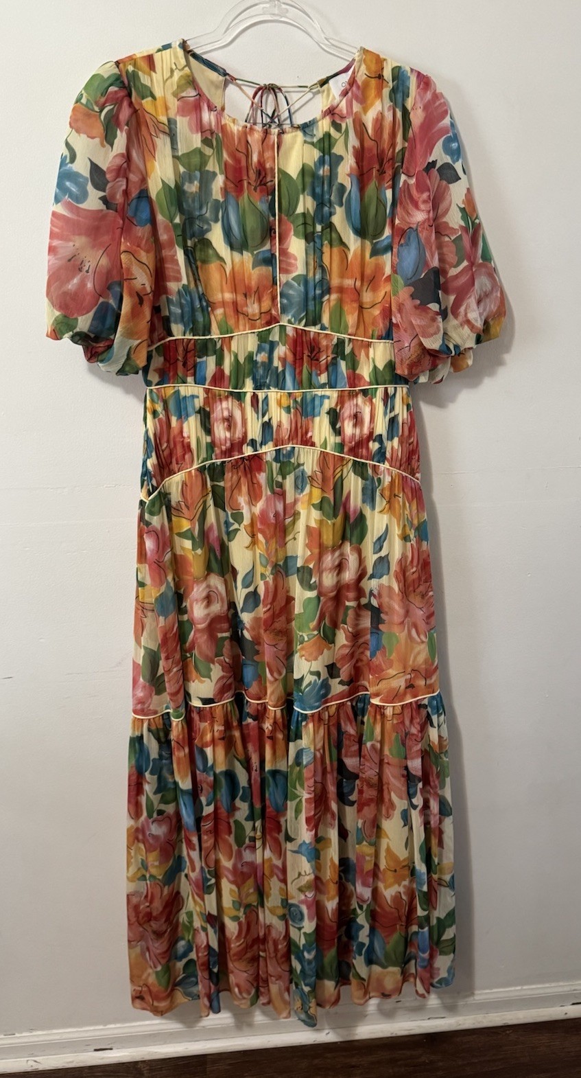 ONE33 SOCIAL puff sleeve Floral maxi Gown dress in floral Sz 12